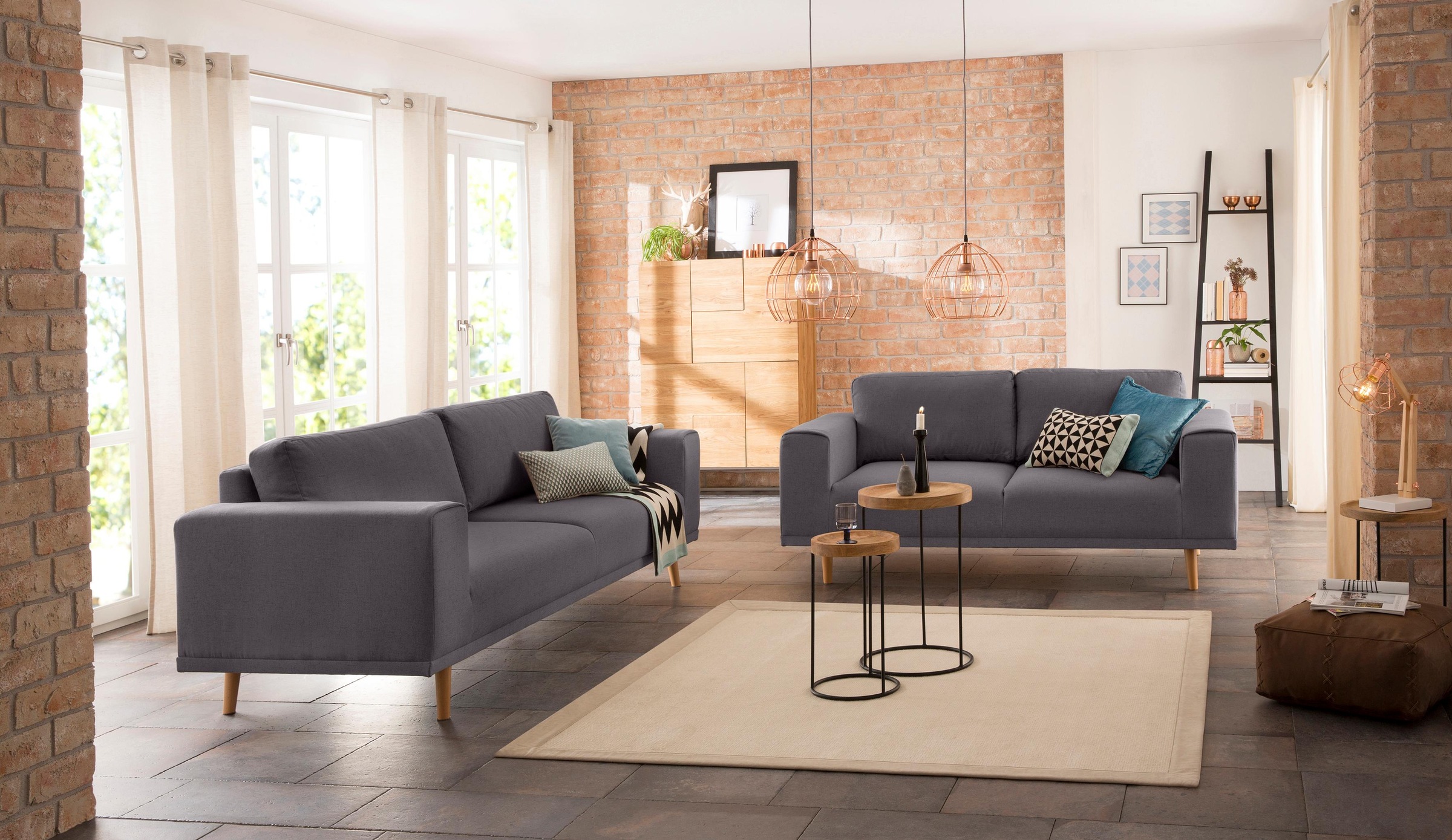 Home affaire 2-Sitzer »Lasse«, im scandinavischem Stil mit Holzfüssen