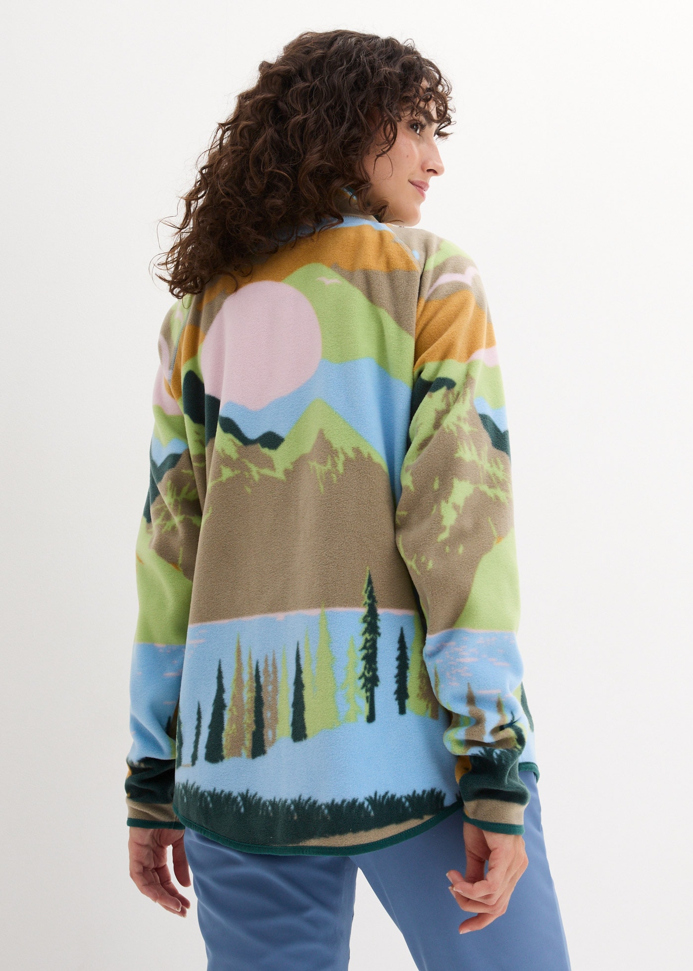 bonprix Fleecejacke lässige Passform, aus 100% Polyester, mit Reissverschluss-Taschen