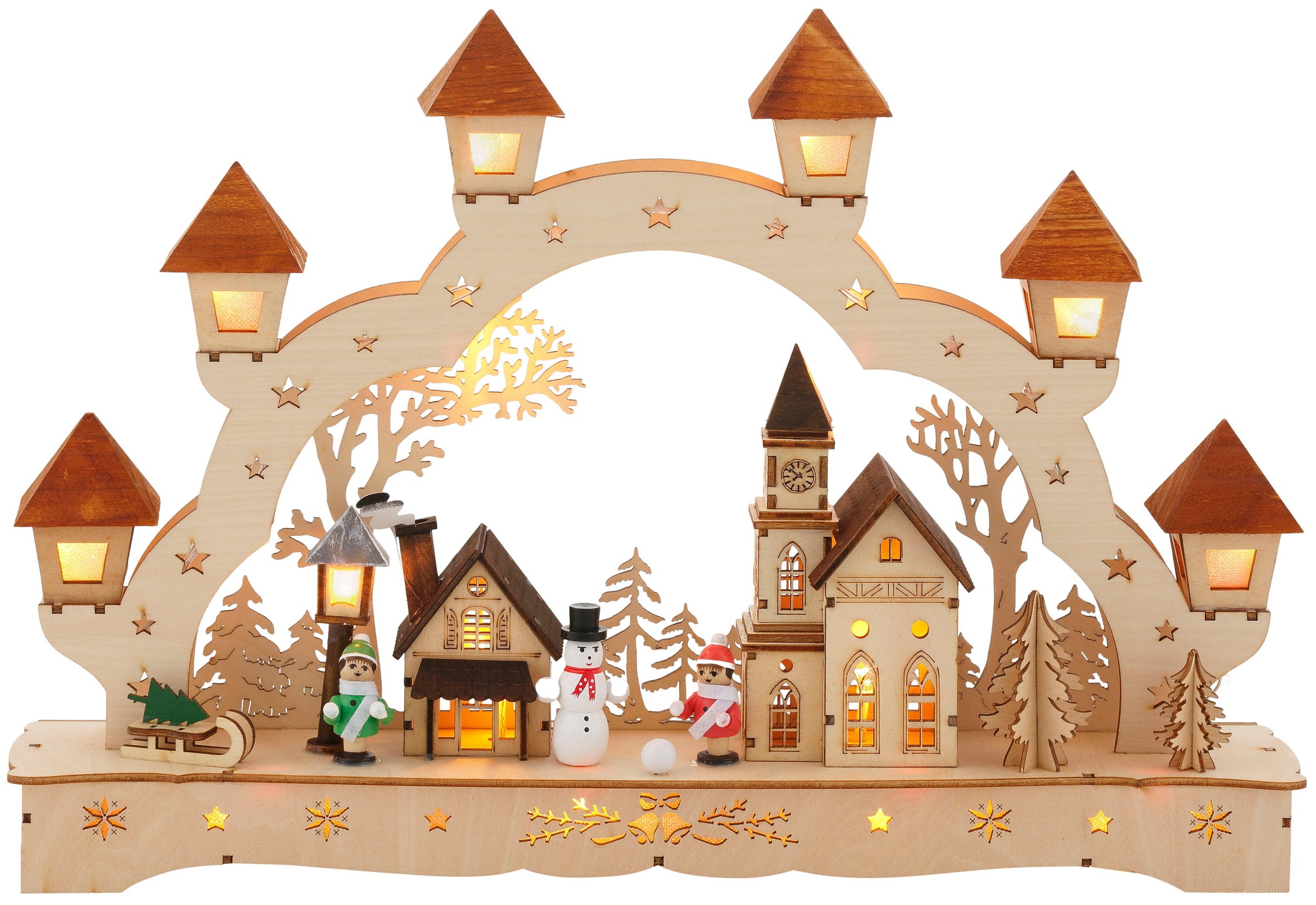 Image of my home Schwibbogen »Kirche mit Schneemann«, mit liebevollen Details, Höhe ca. 29 cm bei Ackermann Versand Schweiz