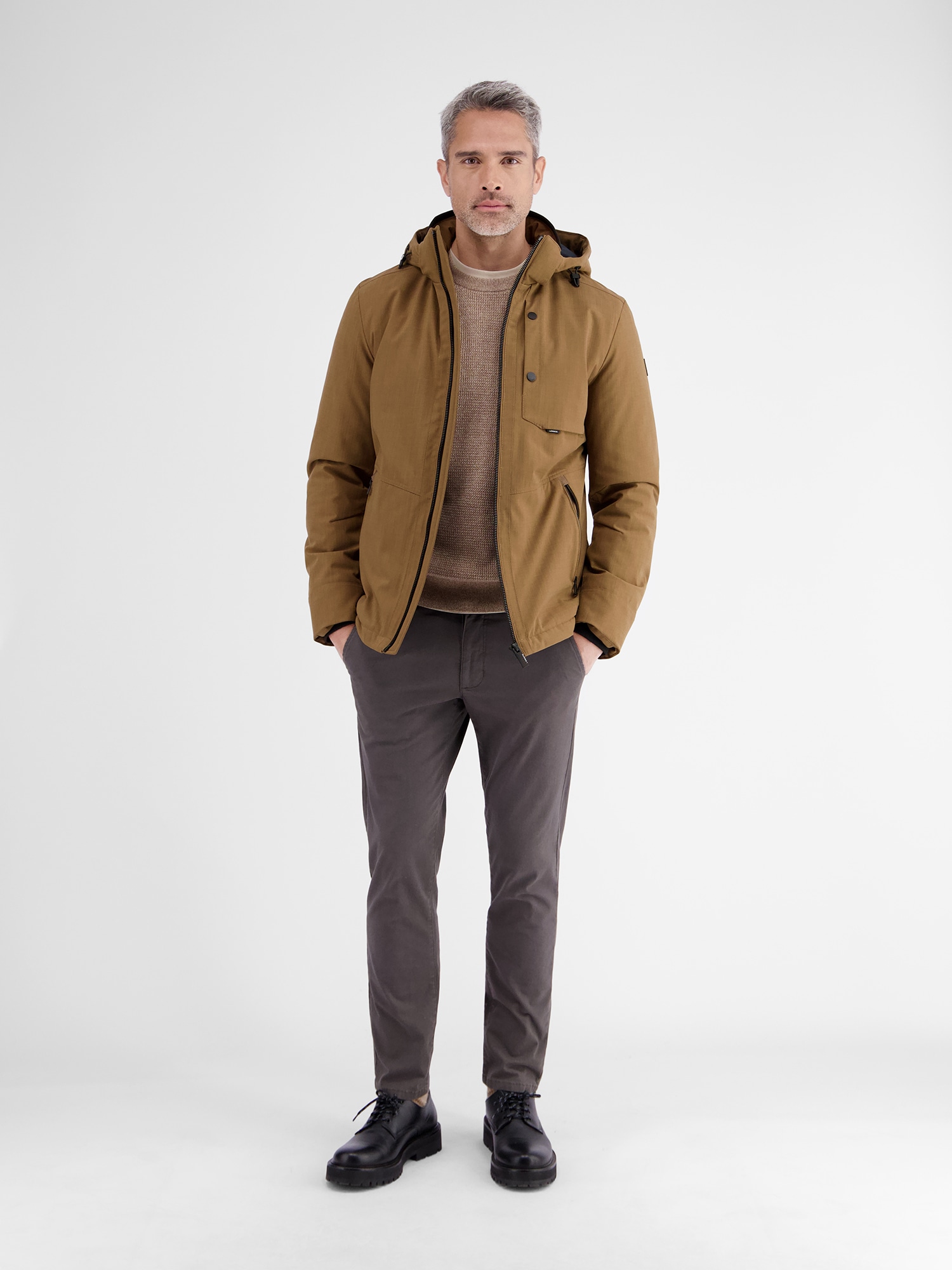 LERROS Veste d'extérieur »LERROS Herren Blouson in Stukturoptik« mit Kapuze Wasser- und windabweisend