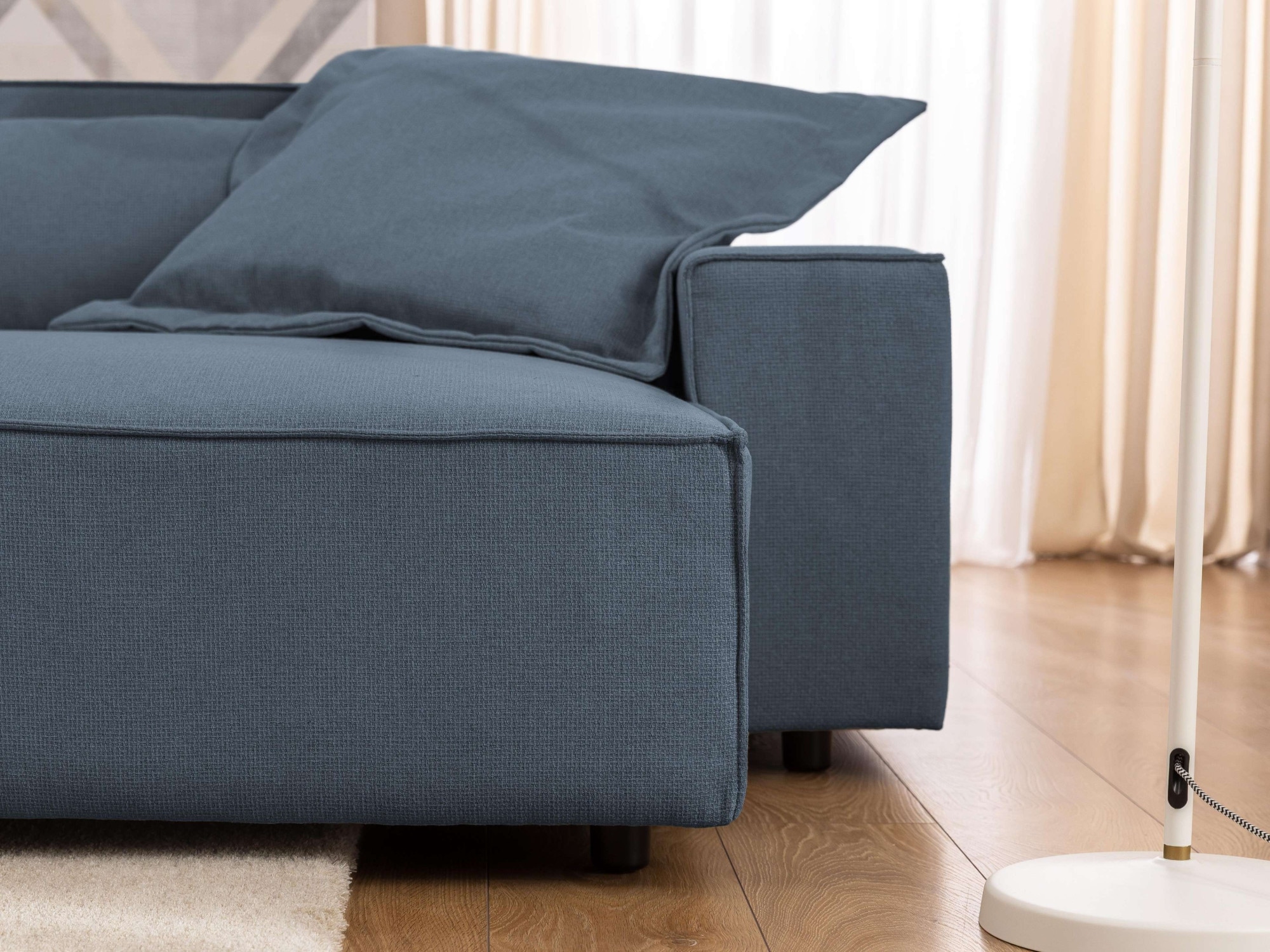 GOODproduct Ecksofa »KINLEE Design-Sofa mit Recamiere rechts/links, Masse B/T/H 251/144/70cm« L-Form mit Wellenunterfederung, ohne Bettfunktion, modern und beguem