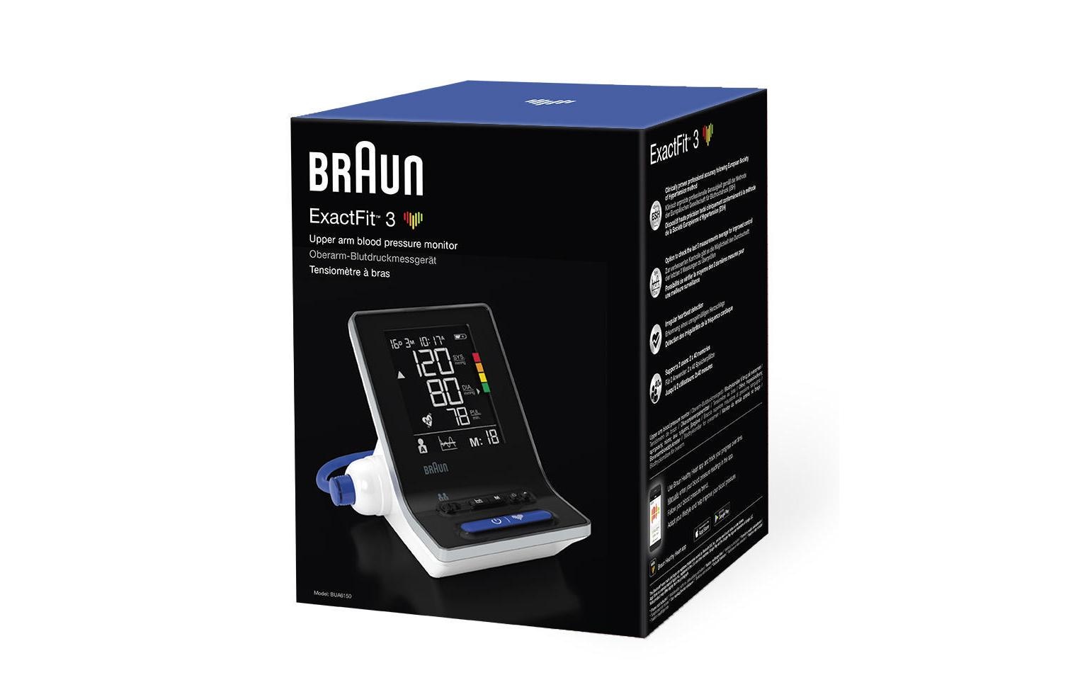 Braun Oberarm-Blutdruckmessgerät »ExactFit 3«, Arrhythmie-Erkennung, Messergebnis-Einstufung