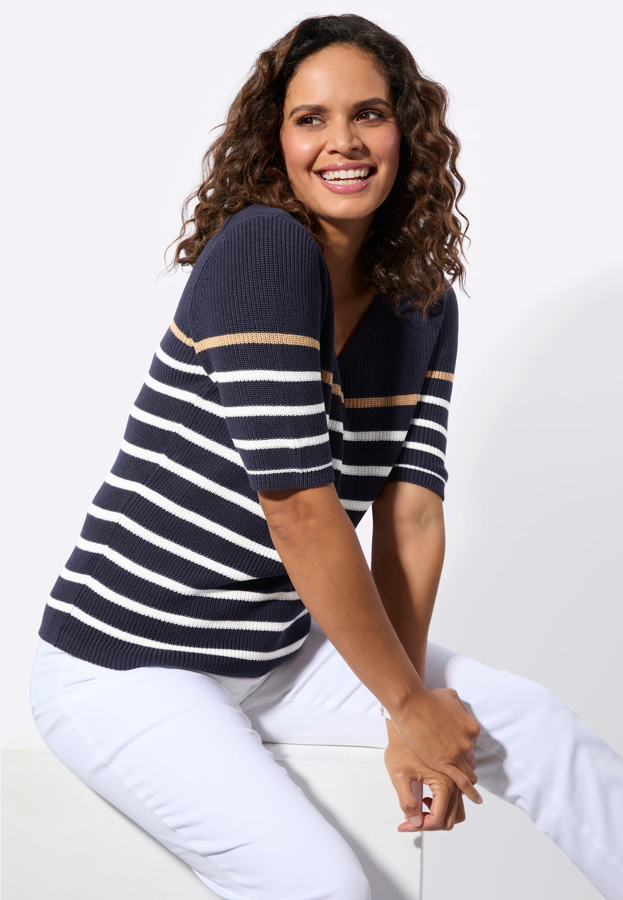 Casual Looks Pull à manches courtes »Kurzarm-Pullover«