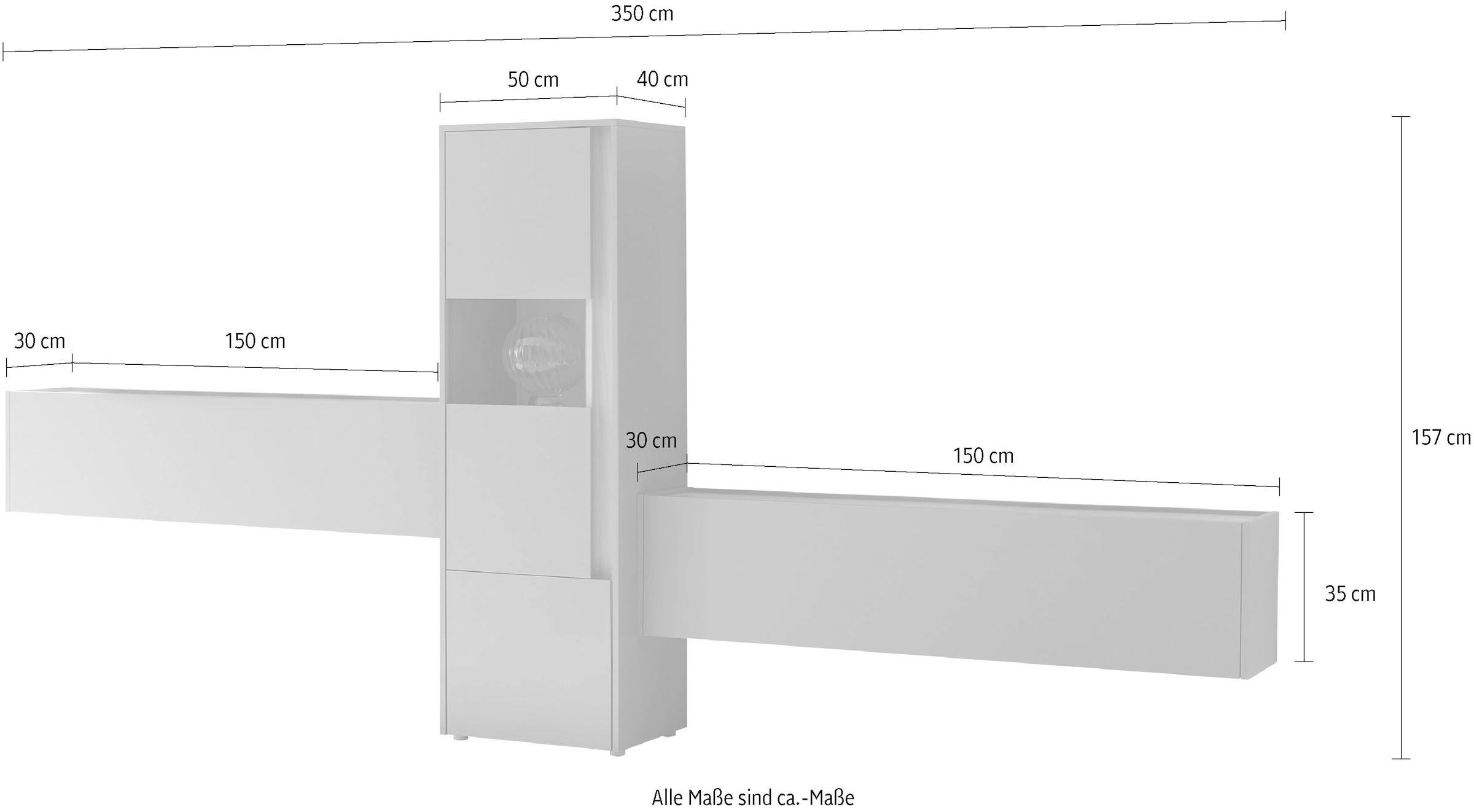 INOSIGN Wohnwand »City/Giron, moderne Anbauwand, Komplettset in vielen Farben verfügbar« Set, 3 Stk. tlg.