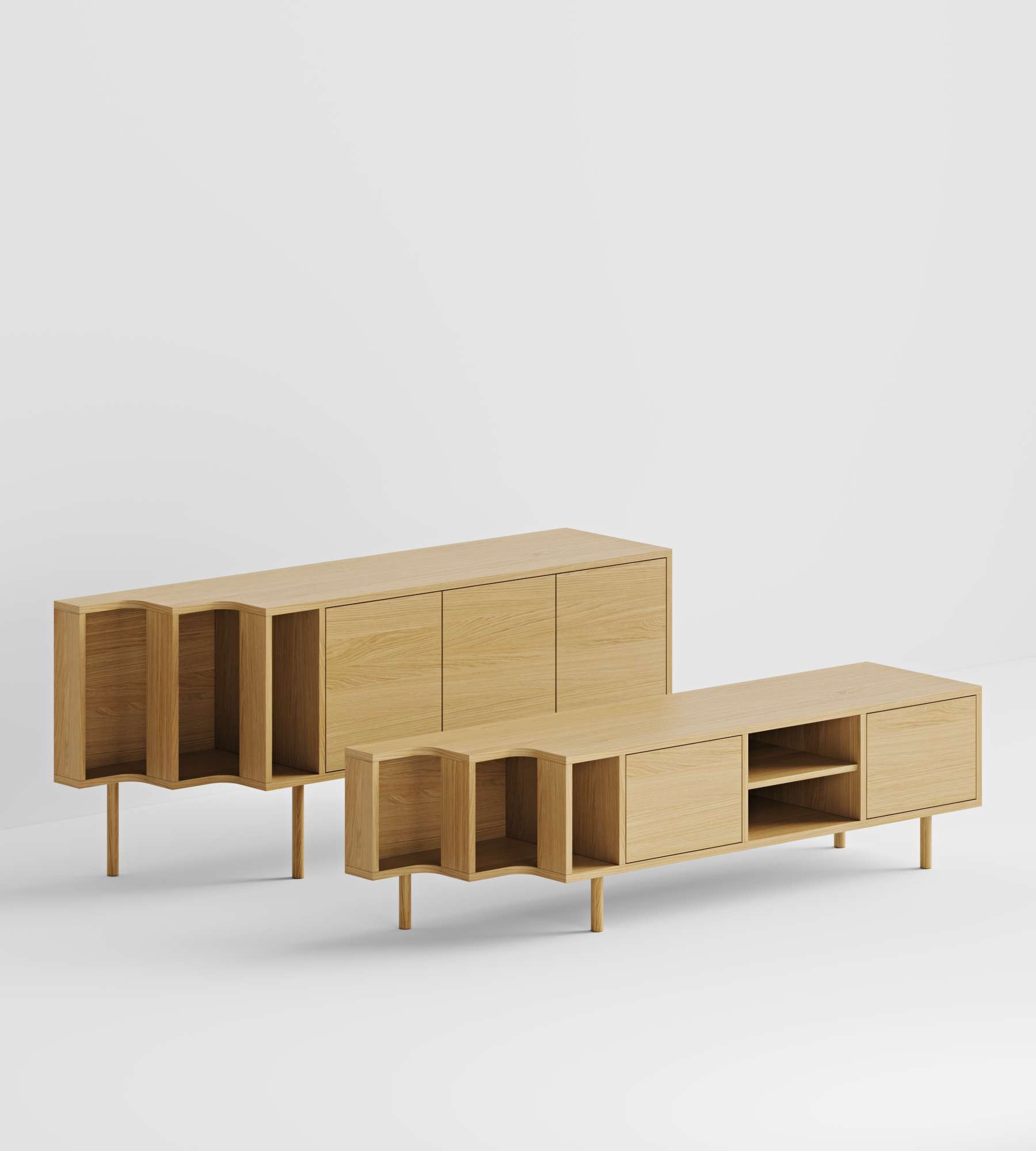 Woodman Sideboard »Shift«, mit Echtholzfurnier aus Eiche, Breite 189 cm, mit Push-to-Open
