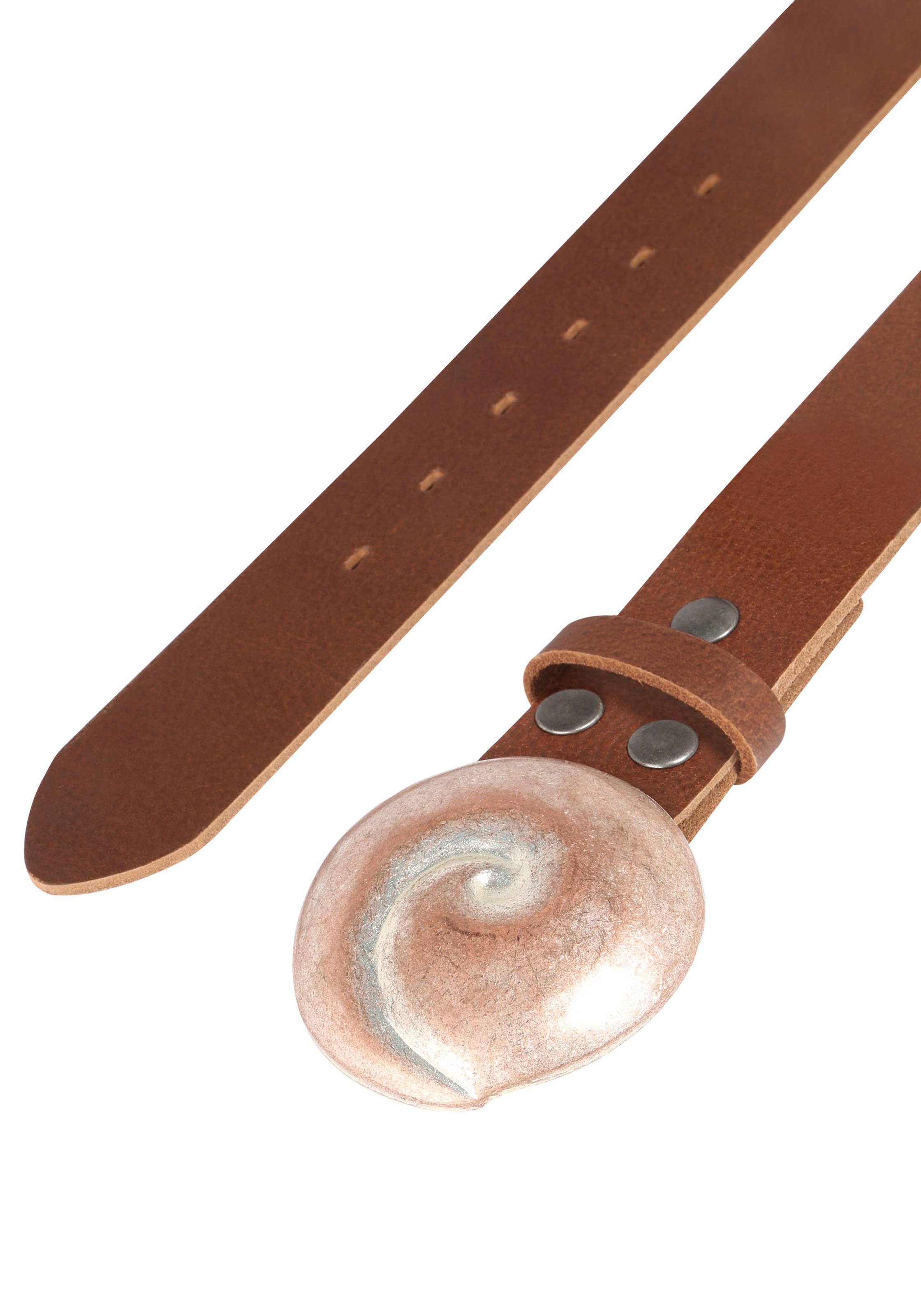 Rettungsring Gürtel Ledergürtel mit austauschbarer Schliesse »Muschel Rund Rosé«