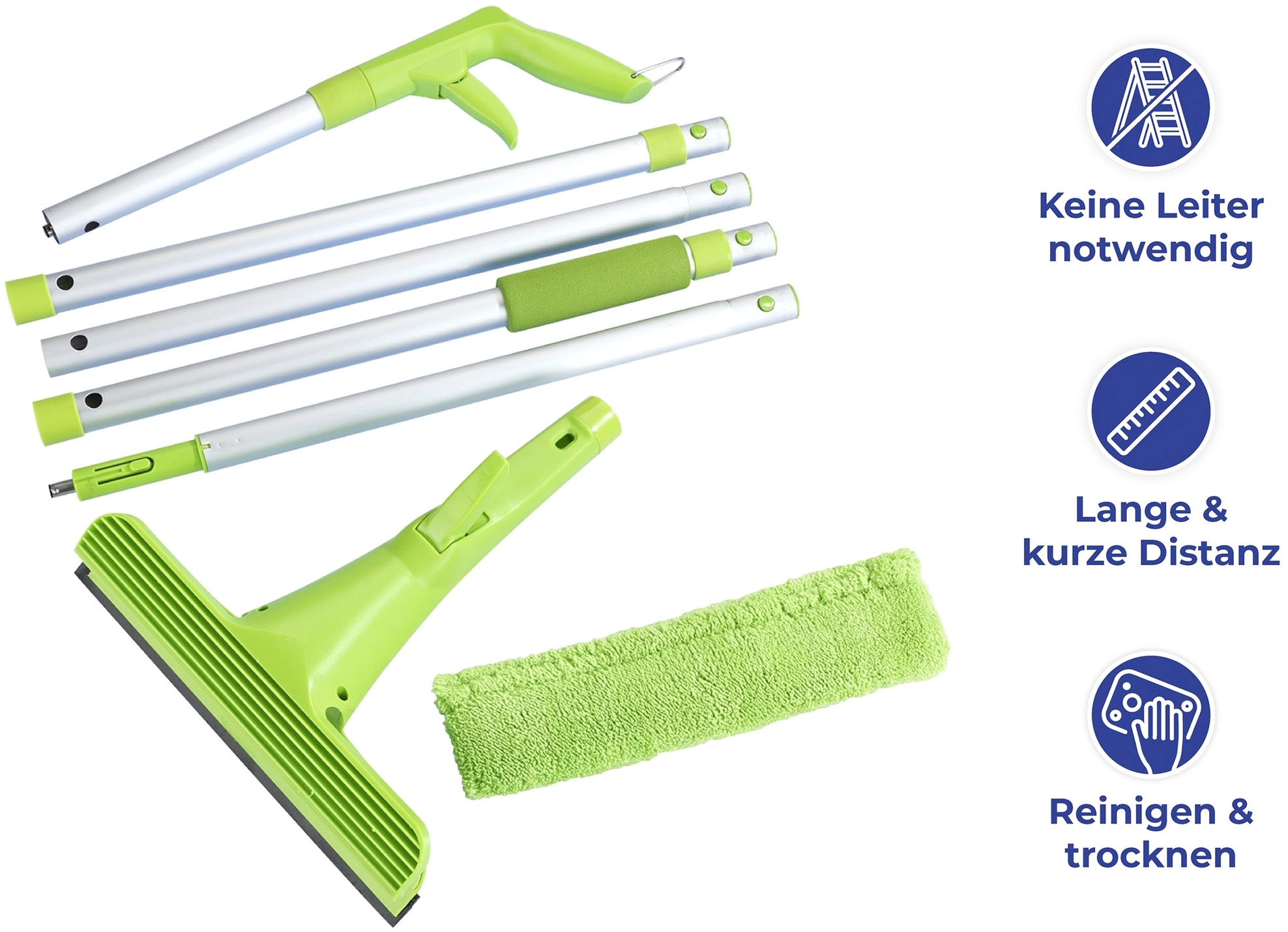 Maximex Fensterreiniger, mit Reinigungsbürste für Tür- und Fensterritzen