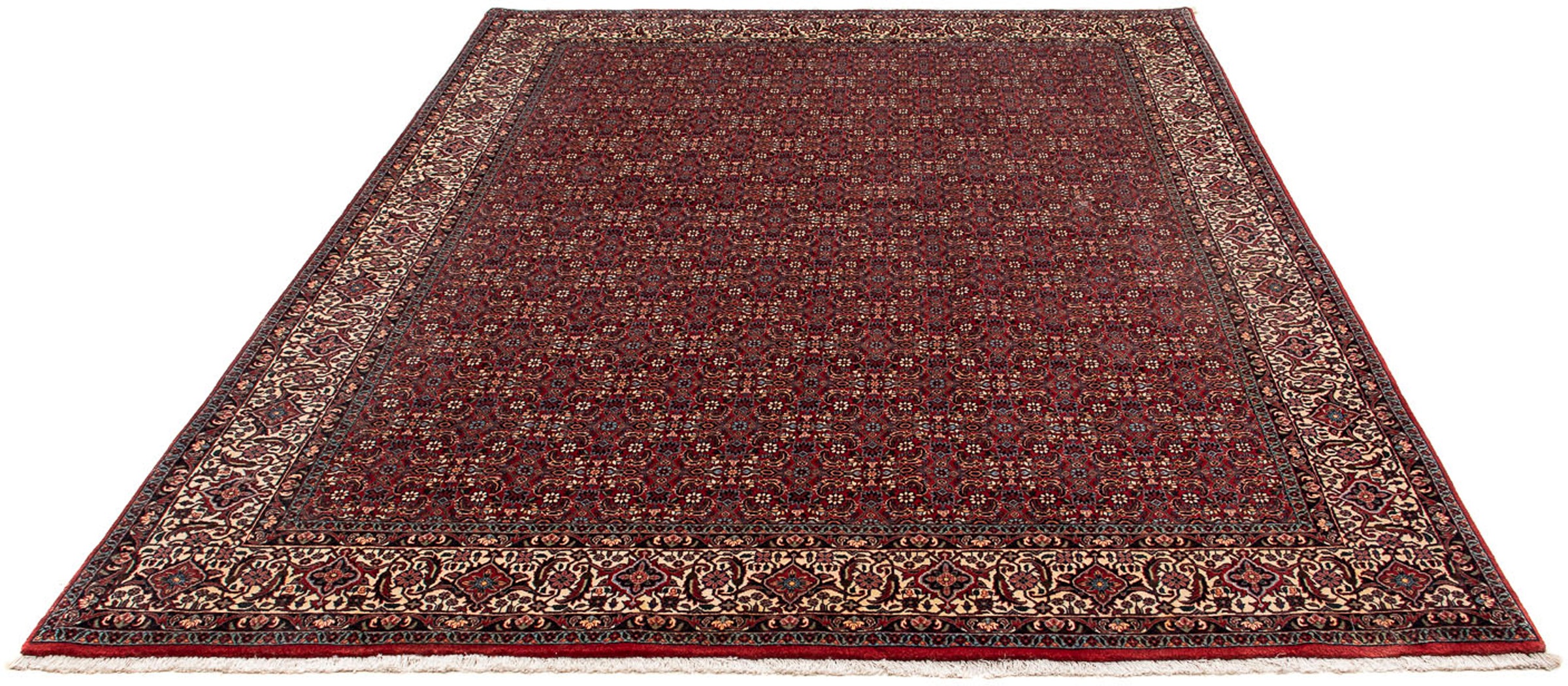 Image of morgenland Orientteppich »Perser - Bidjar - 254 x 198 cm - dunkelrot«, rechteckig, 15 mm Höhe, Wohnzimmer, Handgeknüpft, Einzelstück mit Zertifikat bei Ackermann Versand Schweiz