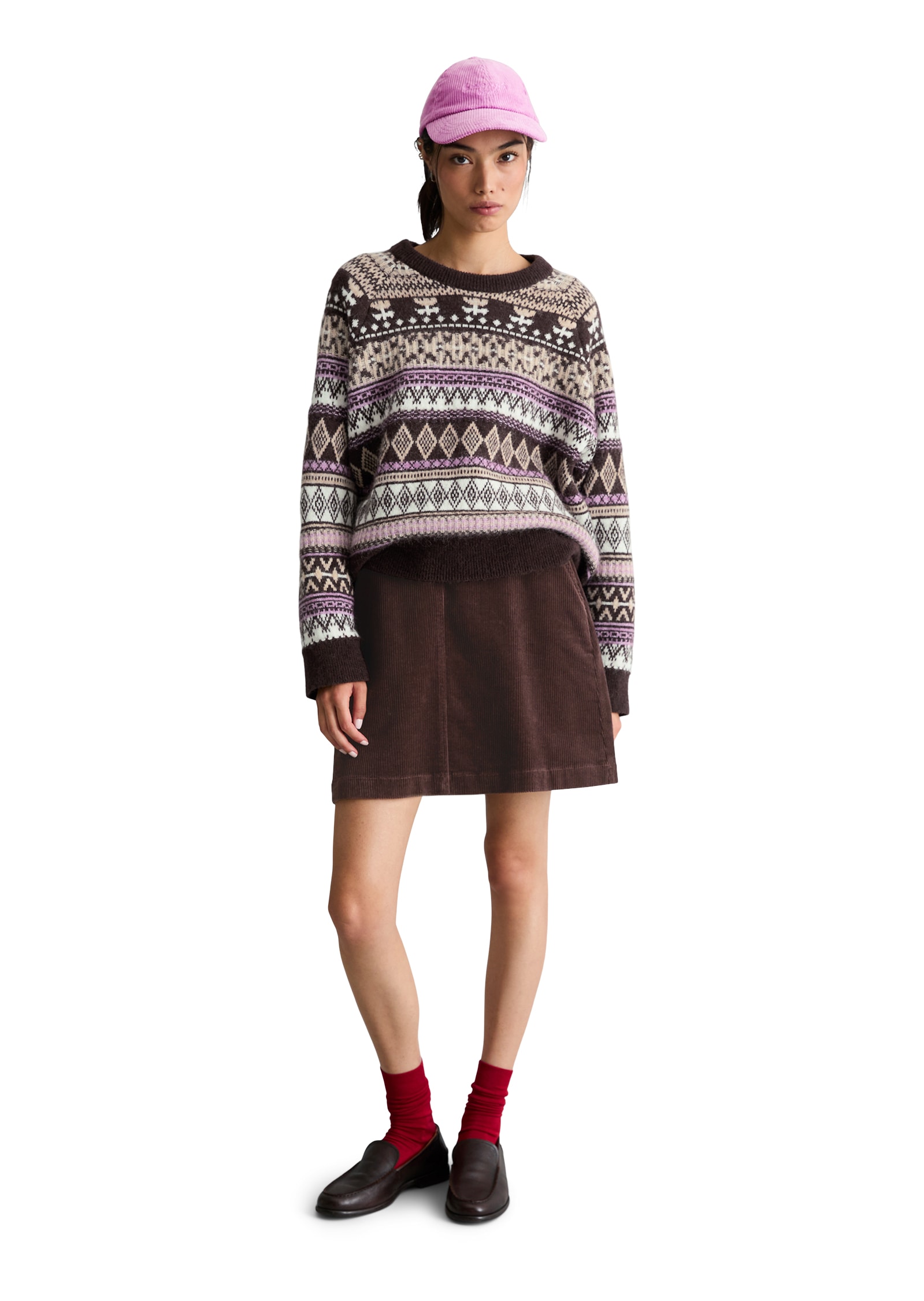 Marc O'Polo DENIM Pull en tricot court en mélange doux laine d'alpaga-laine vierge-viscose