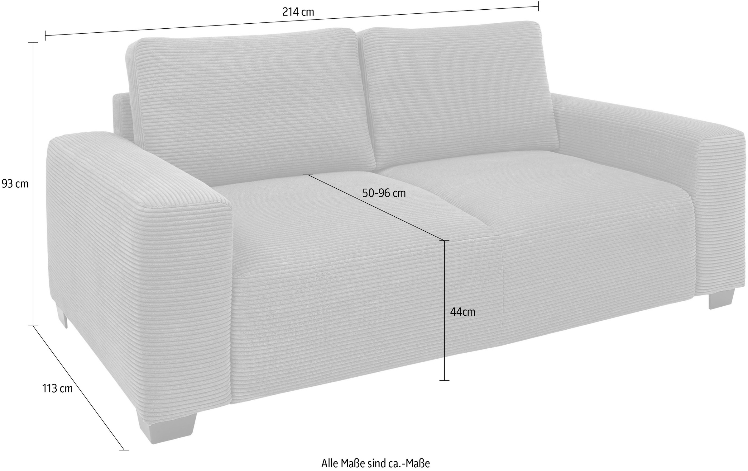 ED EXCITING DESIGN 2-Sitzer »Elba«, Big-Sofa mit 2 Rückenkissen