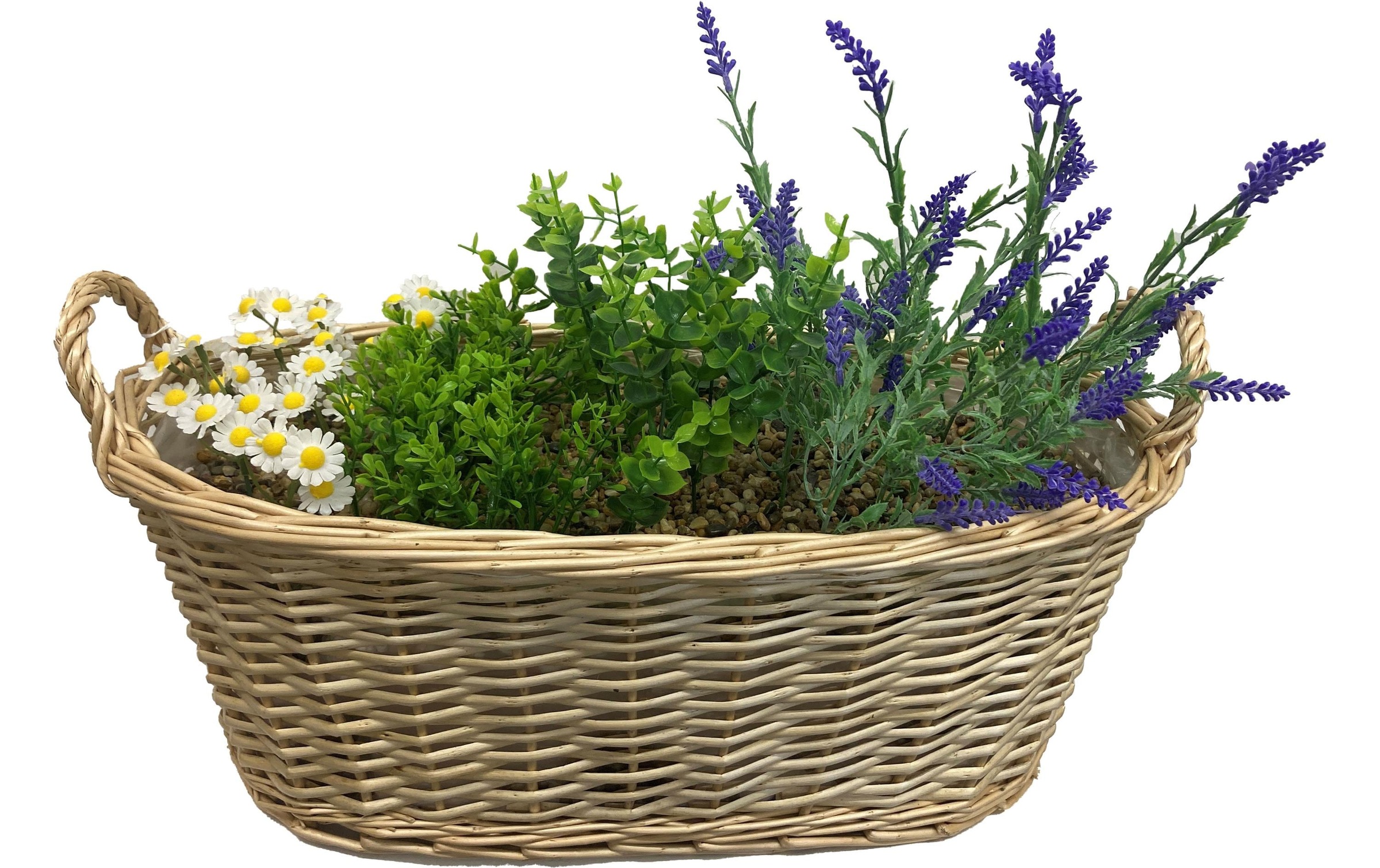 Kunstblume »Dameco Lavendel und Kamille im Korb 40 x 54 x 24 cm«