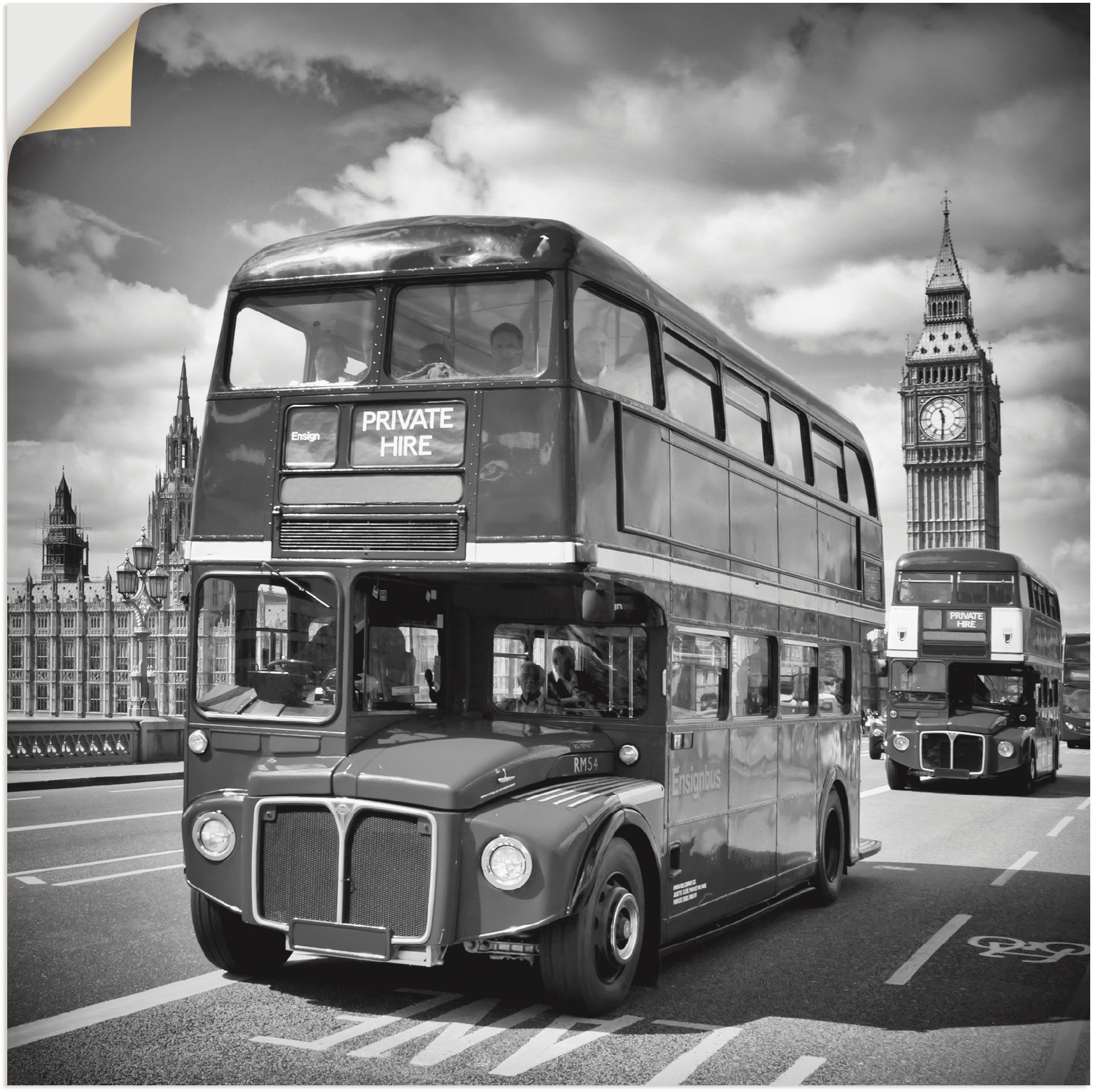 Image of Artland Wandbild »London klassische Strassenszene«, Grossbritannien, (1 St.), in vielen Grössen & Produktarten - Alubild / Outdoorbild für den Aussenbereich, Leinwandbild, Poster, Wandaufkleber / Wandtattoo auch für Badezimmer geeignet bei Ackermann Versa