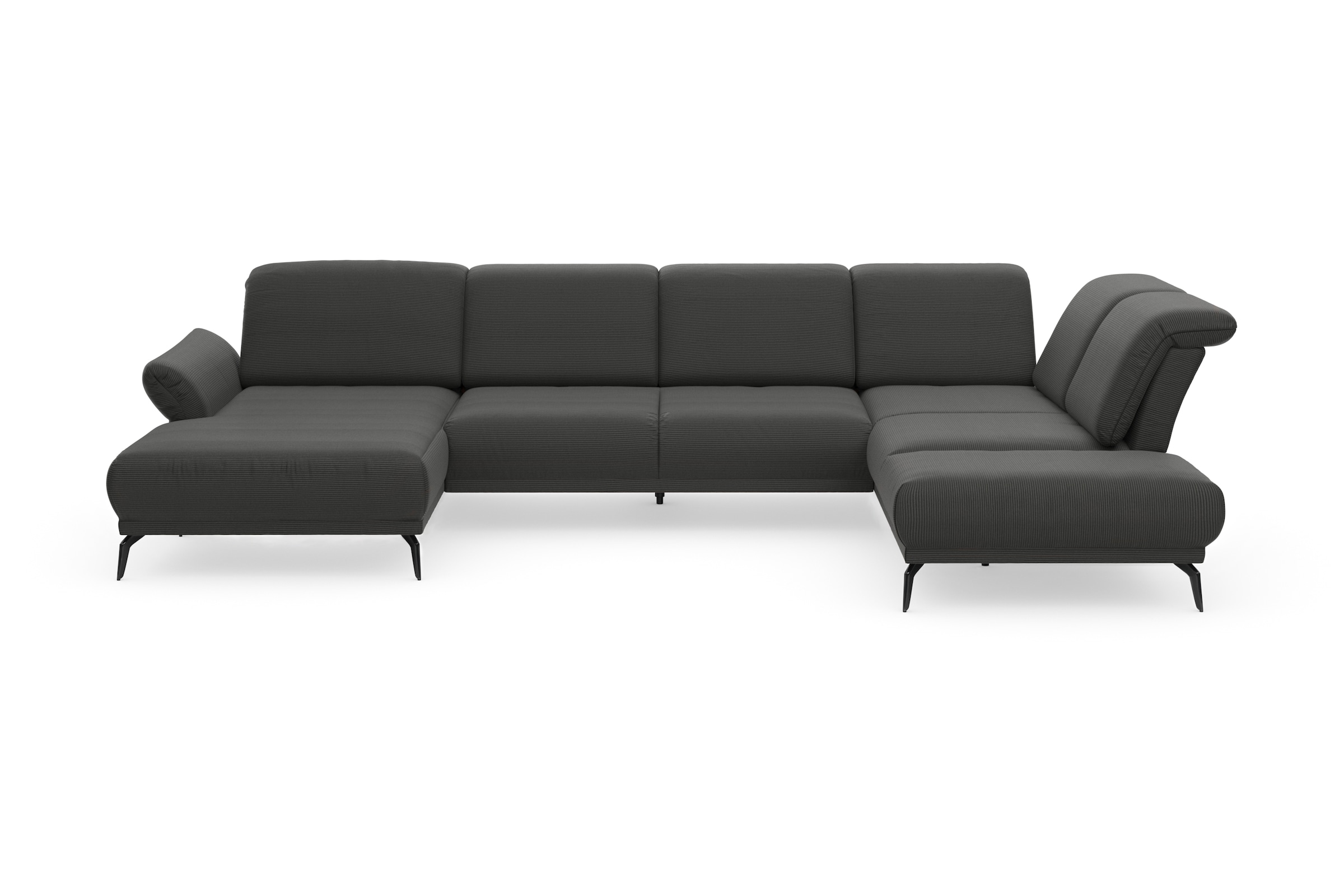 INOSIGN Wohnlandschaft »Coco U-Form«, Sitztiefen-, Arm- und Kopfteilverstellung, Cord-Bezug, Fusshöhe 15 cm