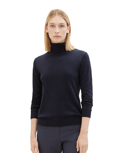 TOM TAILOR Rollkragenpullover, melierte Optik