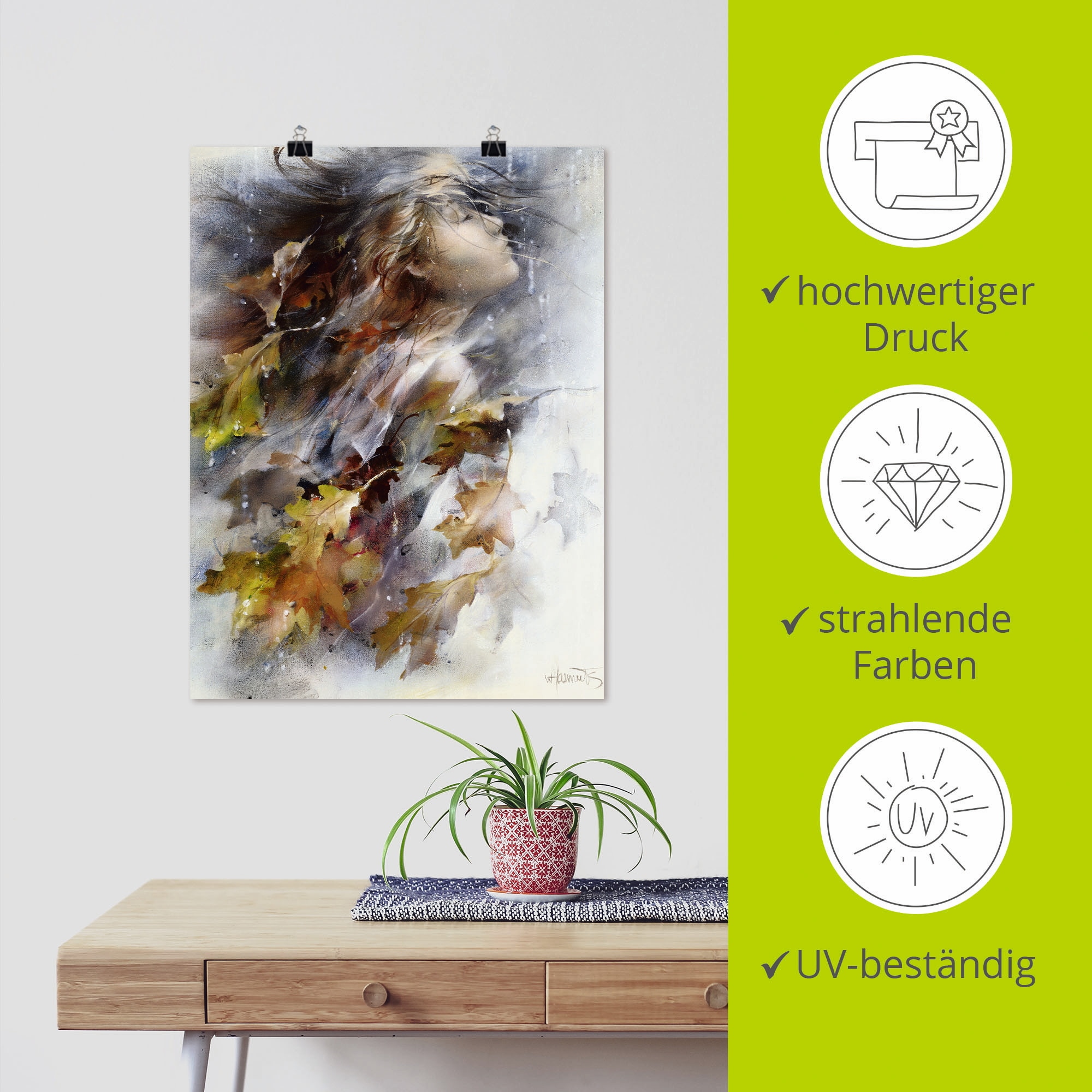 Artland Wandbild »Herbst« Frau 1 Stk. tlg. als Leinwandbild, Poster in verschied. Grössen