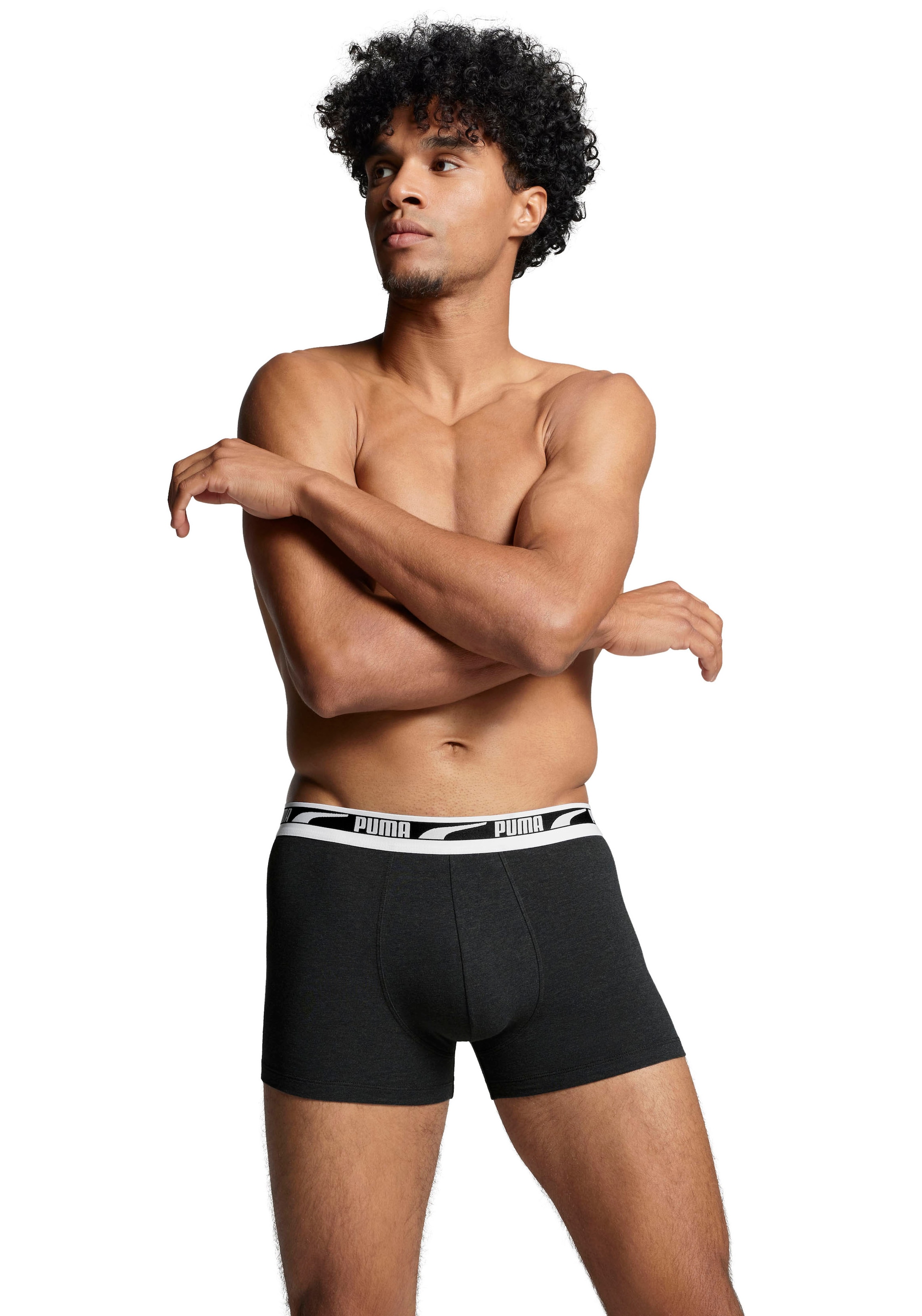 PUMA Boxers »MEN MULTI LOGO BOXER 2P« Ceinture confort