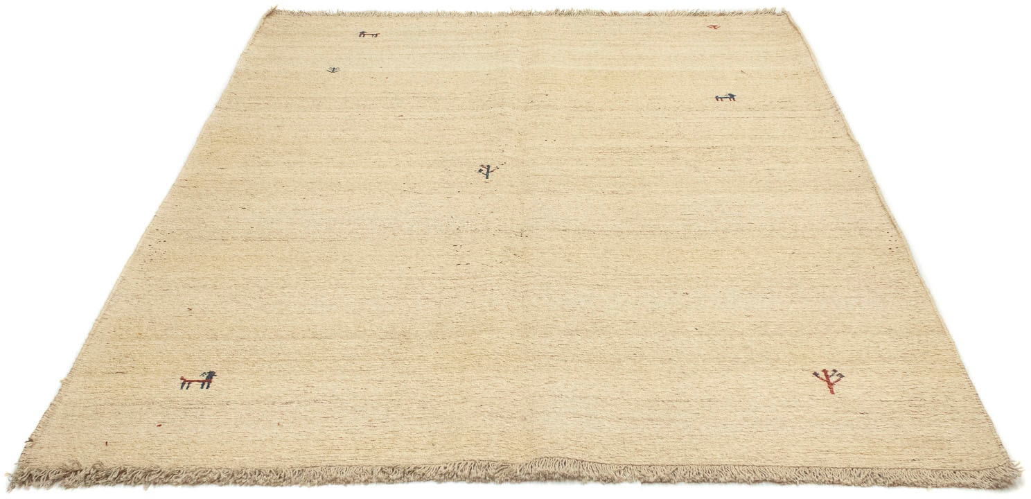 morgenland Wollteppich »Gabbeh Teppich handgeknüpft beige«, rechteckig, handgeknüpft