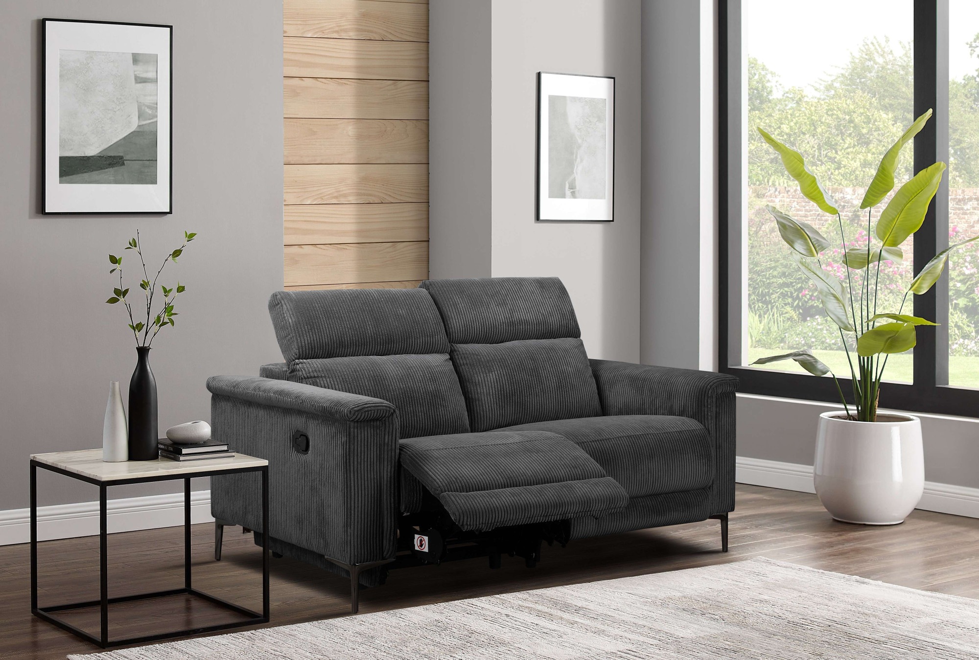 Home affaire 2-Sitzer »LUND Cord, 160 cm, manuelle o. elektrische Relaxfunktion« USB-C bei elektrischer Ausführung, mit Kopfteilverstellung