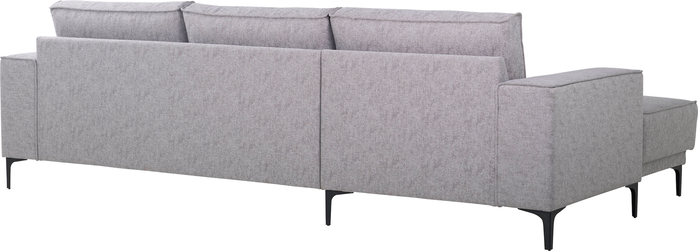Places of Style Ecksofa »Polsterecke Oland, Struktur, Flachgewebe, Luxus-Microfaser, Boucle«, L-Form, 280 cm, Wellenunterfederung, Skandi-Design, Metallfüsse