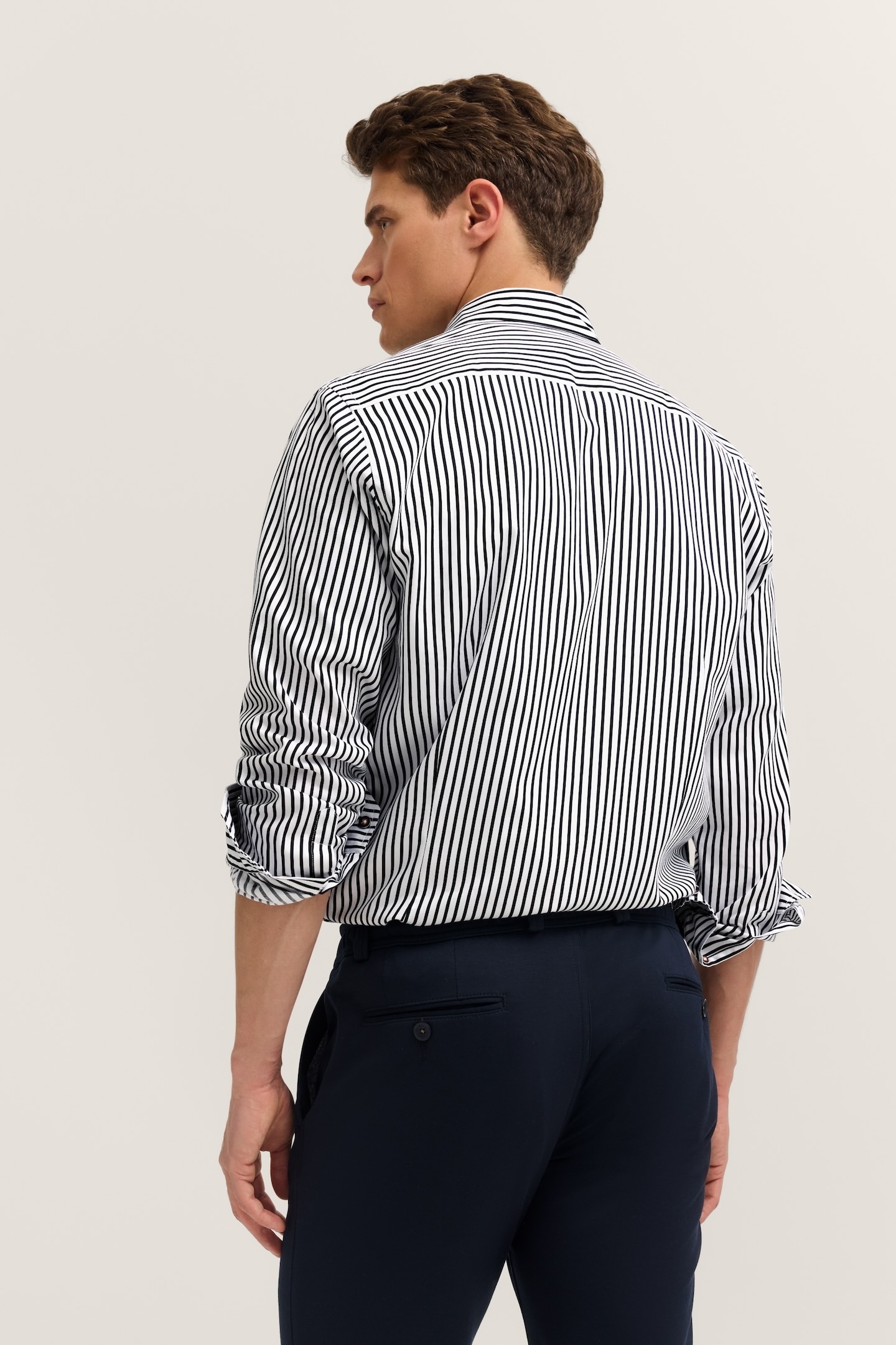 bugatti Langarmhemd »Easy Care« gestreift mit Button-Down und aus Baumwolle