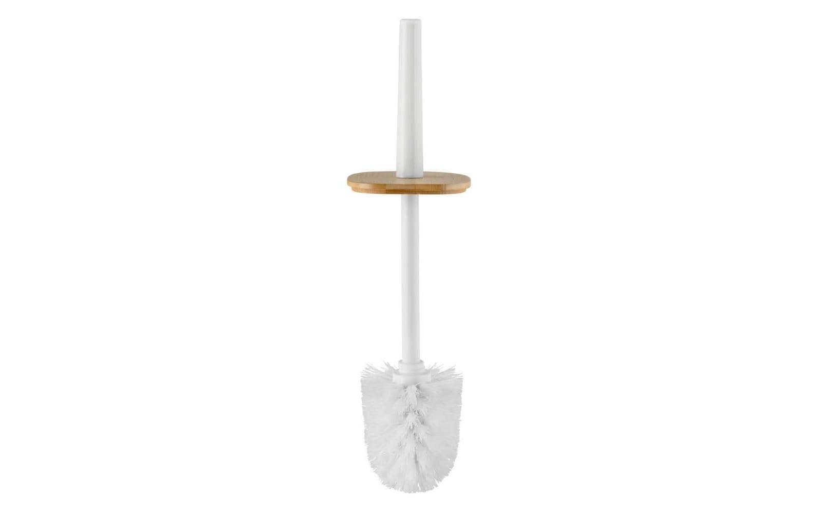 Image of WENKO WC-Garnitur "Rotello Weiss" aus Bambus Kunststoff