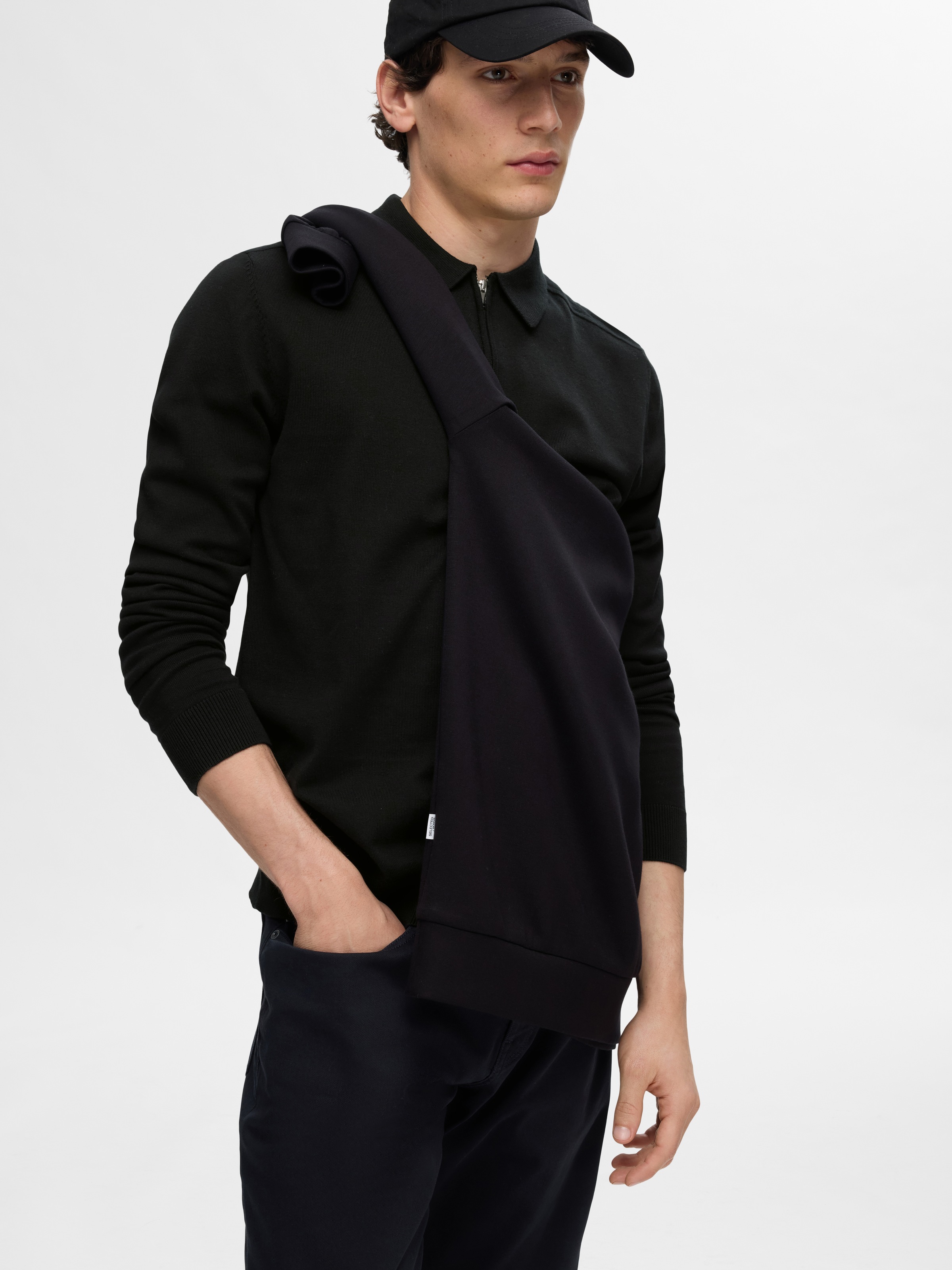 SELECTED HOMME Polokragenpullover »SLHBERG LS HALF ZIP POLO NOOS«