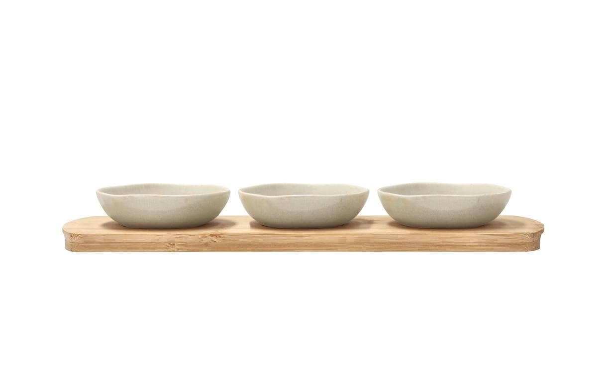 Image of Villa Collection Denmark Tablett "mit 3 Schälchen Shoku" Holzart: Bambus (China)