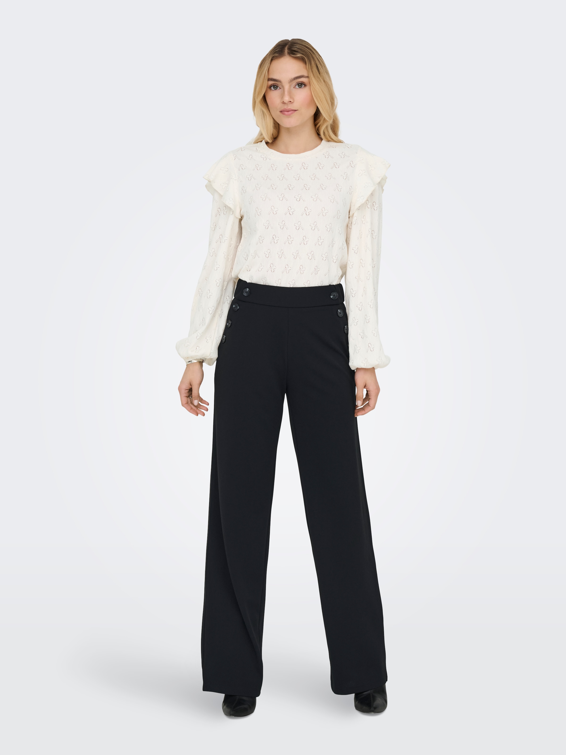 ONLY Pantalon à enfiler »ONLRINA BUTTON PANT JRS NOOS«  mit Knopf-Details
