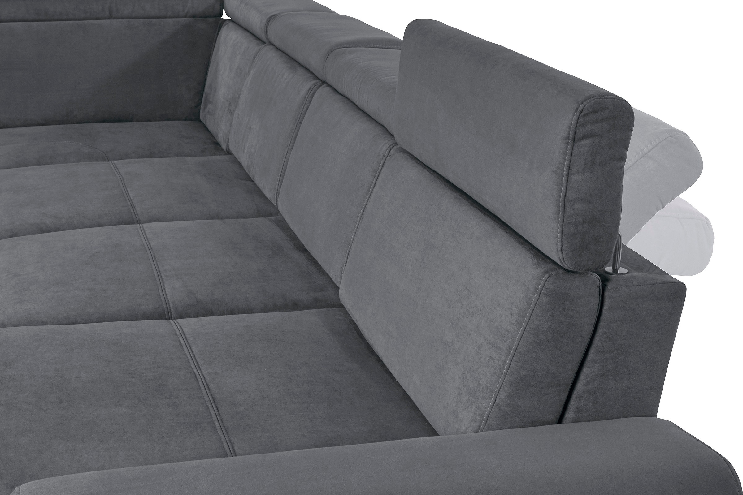 sit&more Wohnlandschaft »Gizeh U-Form«, 12 cm Fusshöhe, inklusive Sitztiefenverstellung und Kopfteilverstellung