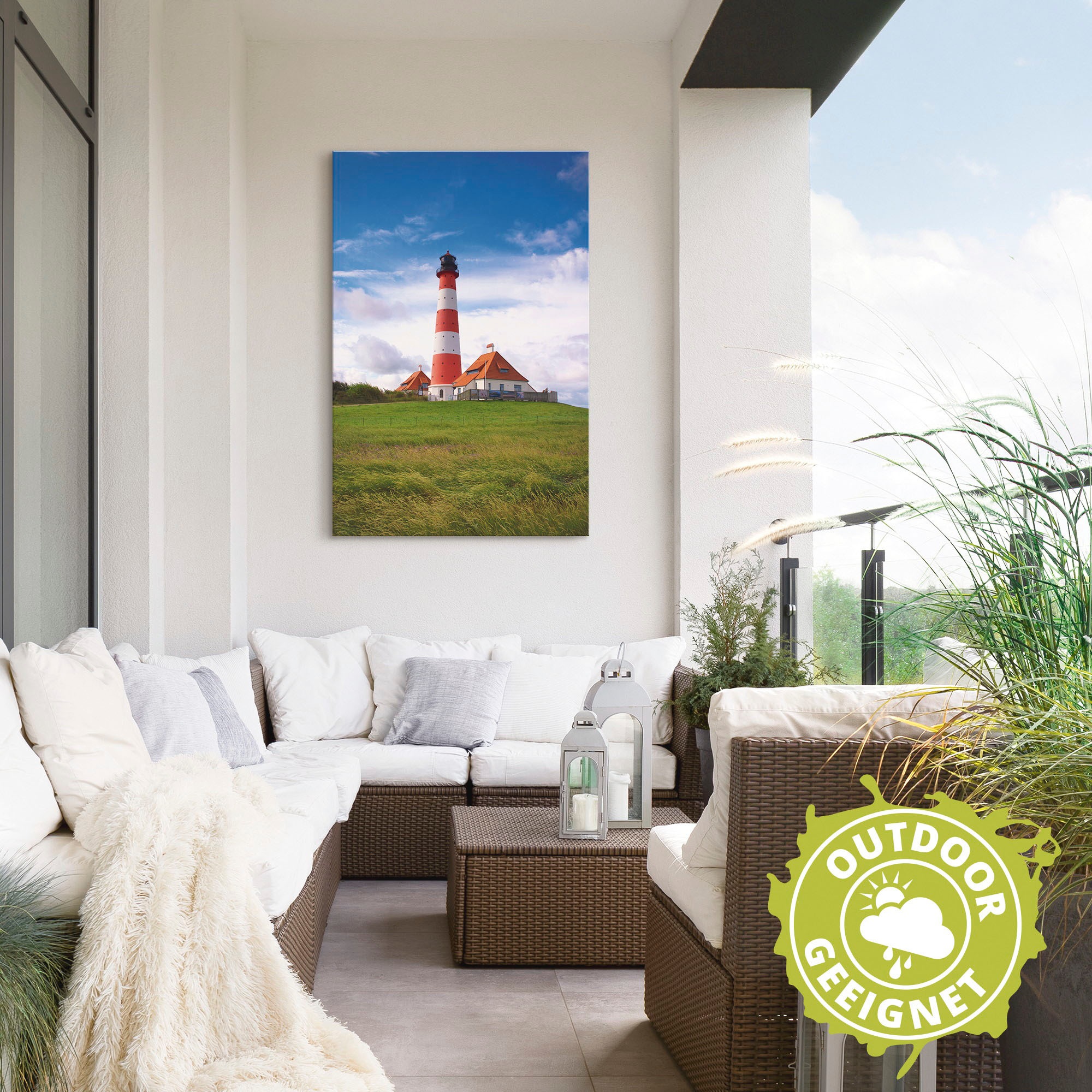 Artland Wandbild »Westerhever Leuchtturm«, Gebäude, (1 St.), als Alubild, Outdoorbild, Leinwandbild, Poster in verschied. Grössen