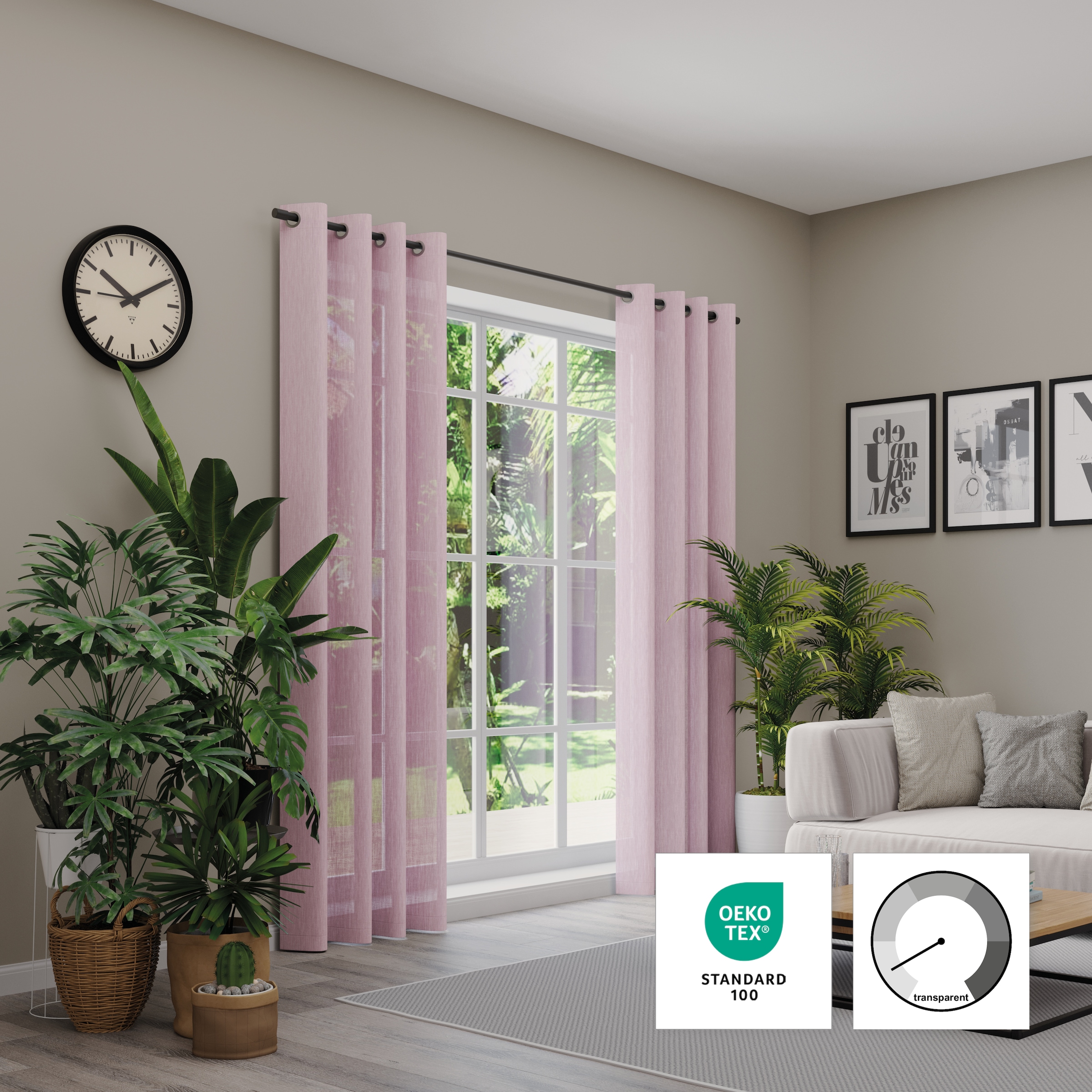 Neutex for you! Rideau »Libre-ECO« Œillet 1 cuis tlg. Breite 142 cm, nach Mass