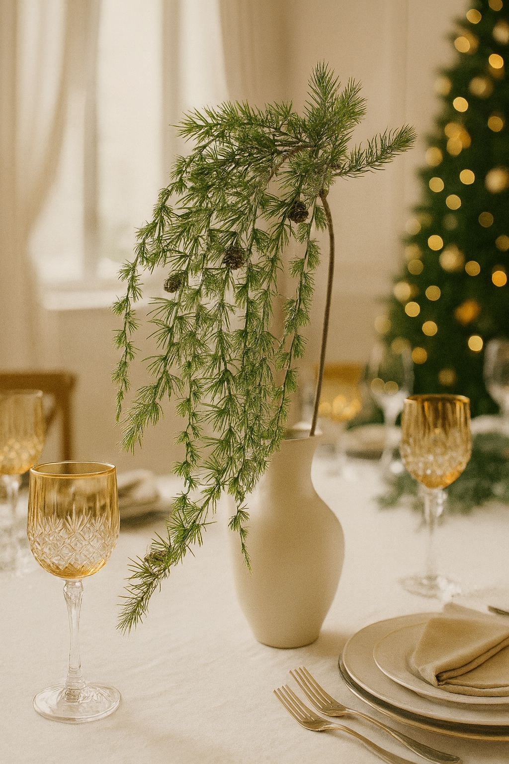 I.GE.A. Kunstzweig »Kieferhänger« Kieferzweig hängend mit Zapfen Schnee geeist Kunsttanne Deko Dekozweig