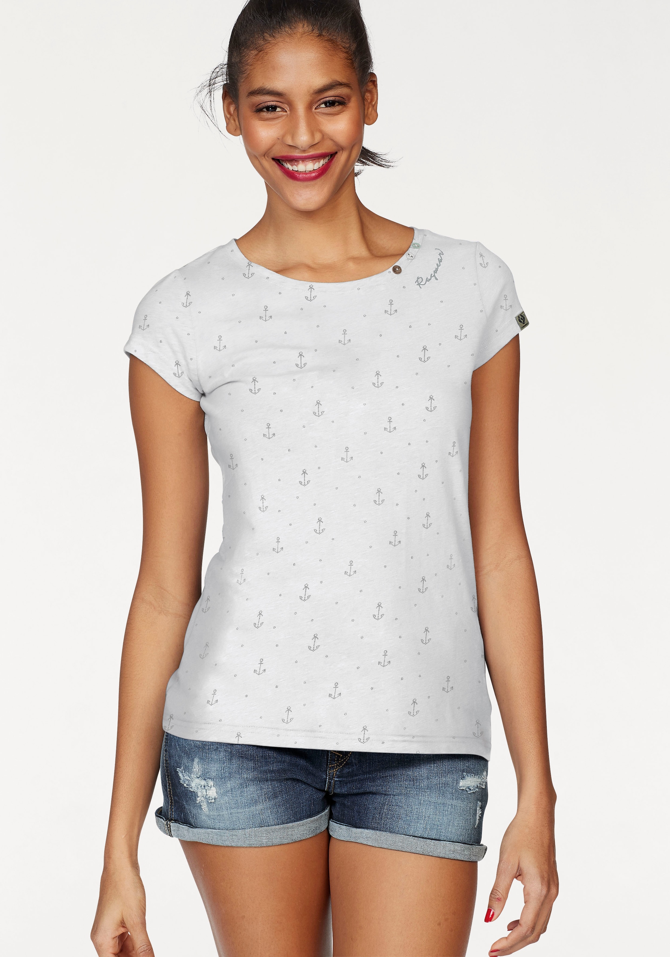 Image of Ragwear T-Shirt "FLORAH A ORGANIC O" mit maritimen Anker-Print