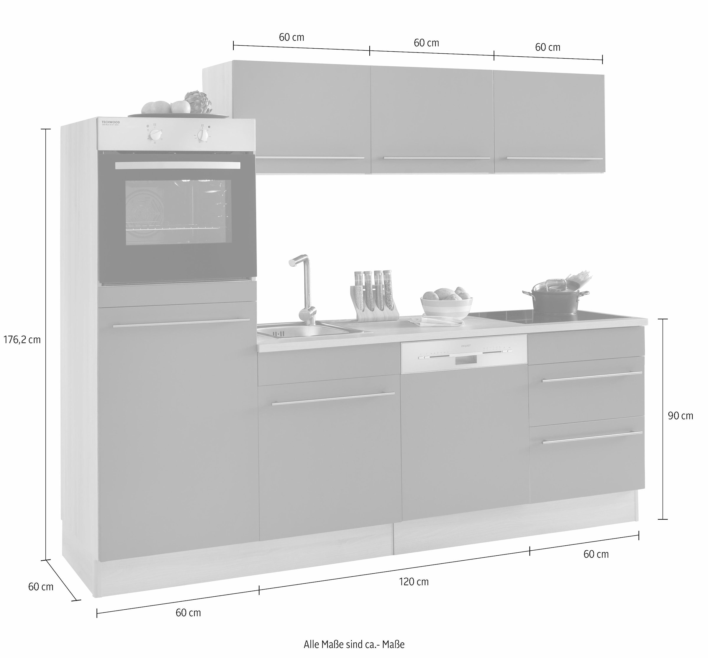 OPTIFIT Küche »Bern«, Breite ohne günstig E-Geräte, cm, wählbar 240 der kaufen Stärke Arbeitsplatte