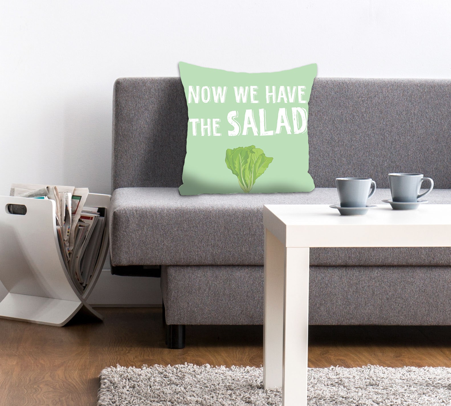 Image of queence Dekokissen "NOW WE HAVE THE SALAD" Kissenhülle ohne Füllung, 1 Stück