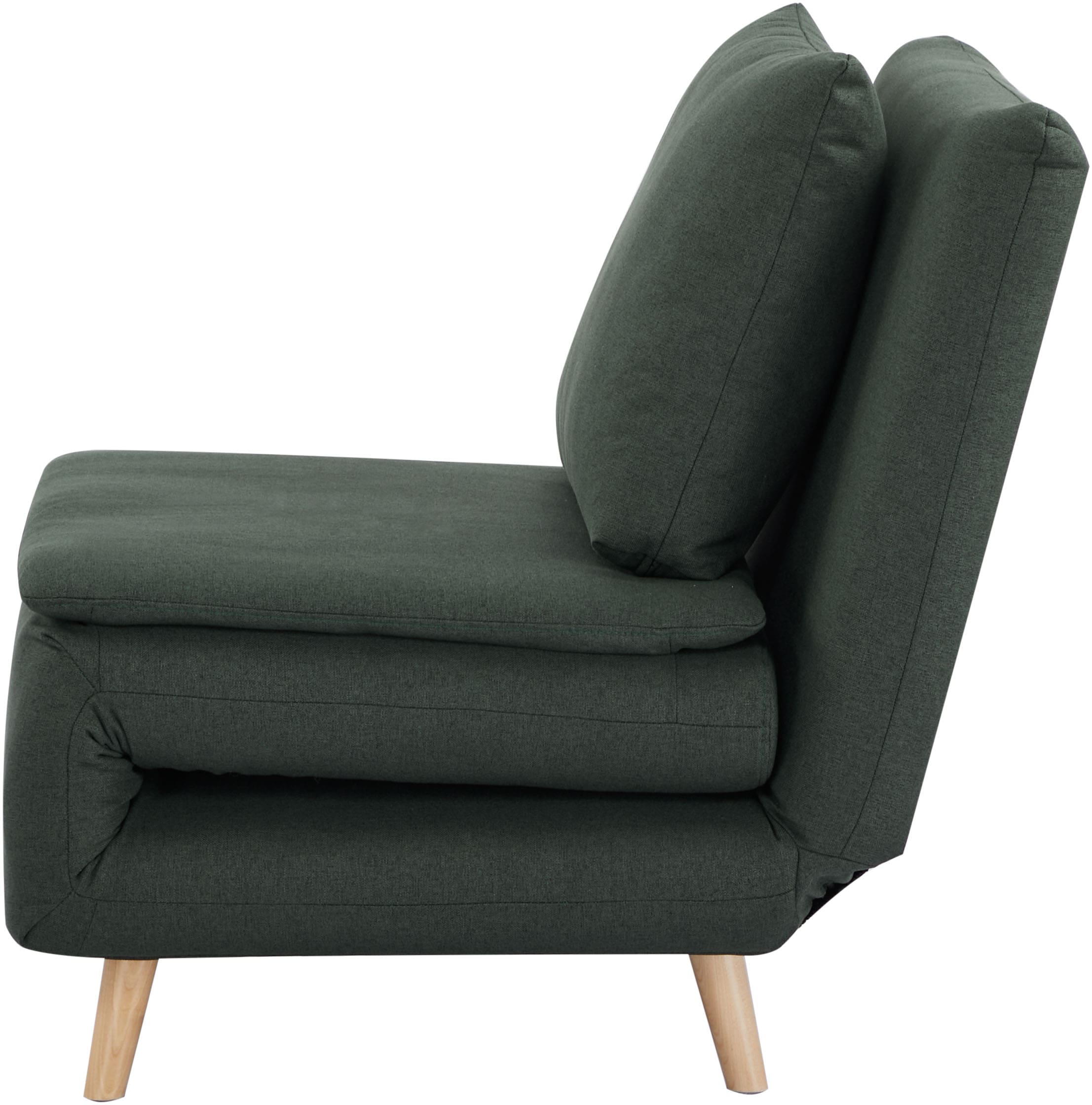 INOSIGN Sessel »AINSLEY«, wandelbar zum Gästebett, Schlafsofa, Webstoff u. Cord-Bezug