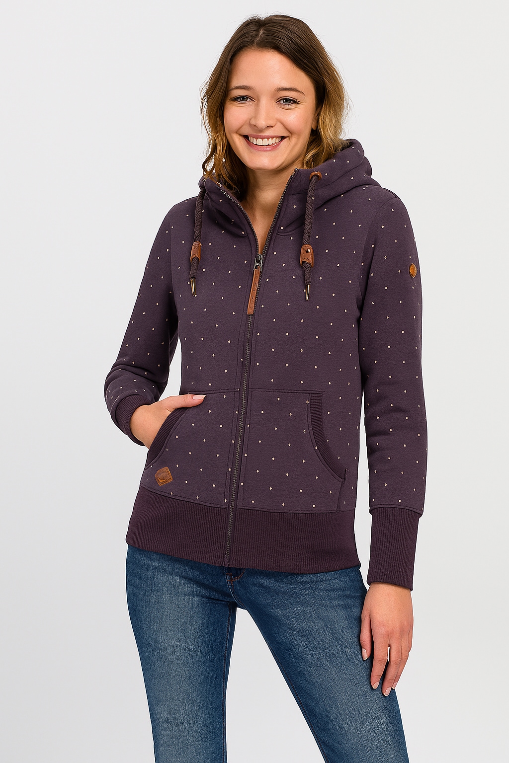 Image of Ragwear Kapuzensweatjacke "NESKA DOTS MULTICOLOR ZIP O" Longsleeve Jacke im Multicolor-Allover-Dots-Print-Design