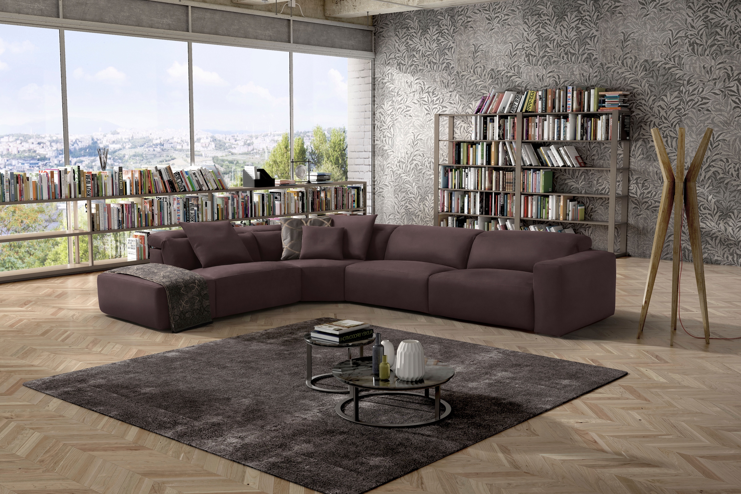 Egoitaliano Ecksofa »Beverly, extravangantes Designsofa mit erstklassigem Sitzkomfort«, wahlweise mit elektrischer Relaxfunktion, Kopfteilverstellung