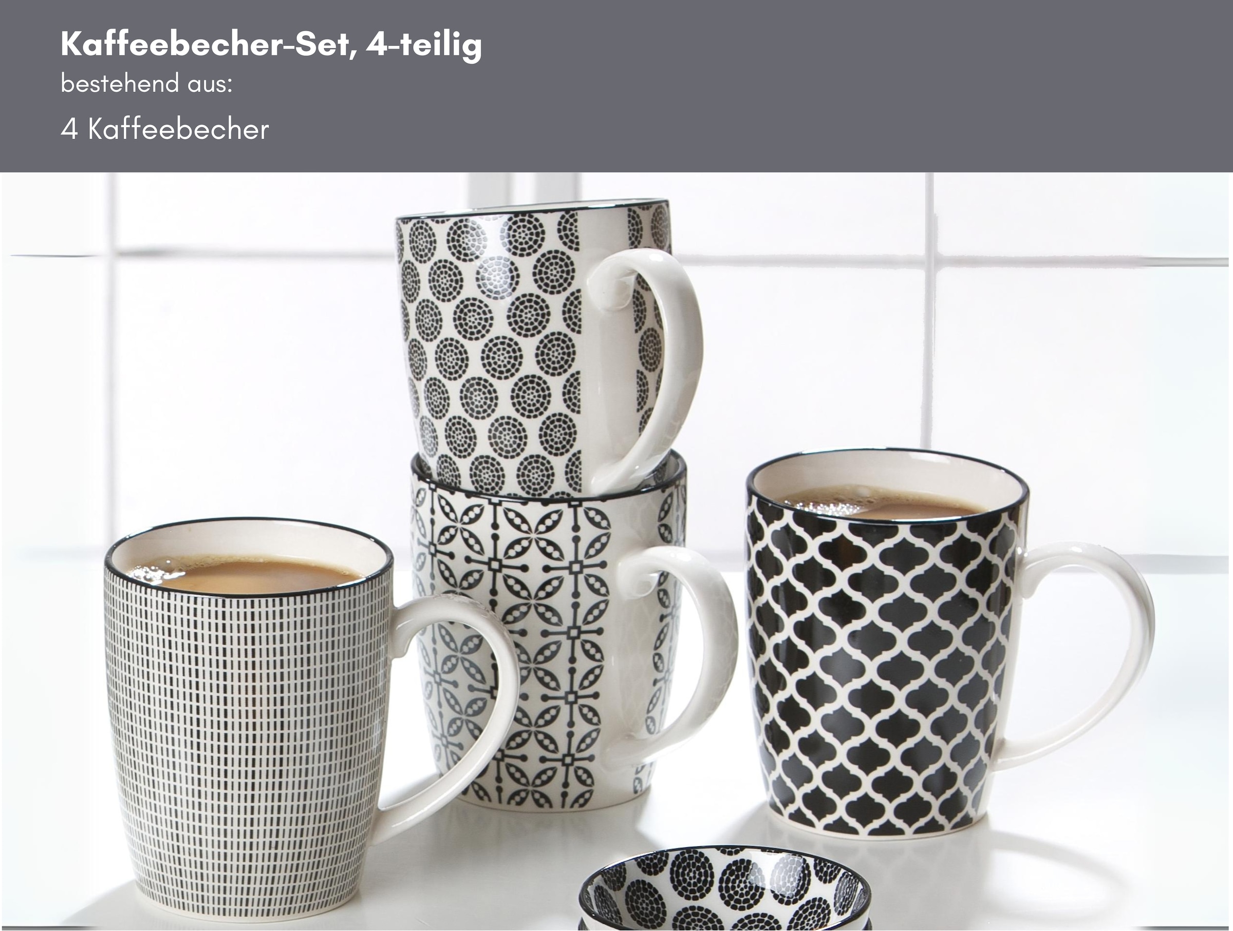 Ritzenhoff & Breker Becher »Takeo« skandinavisch-schlichter Touch, 350 ml, 4-teilig