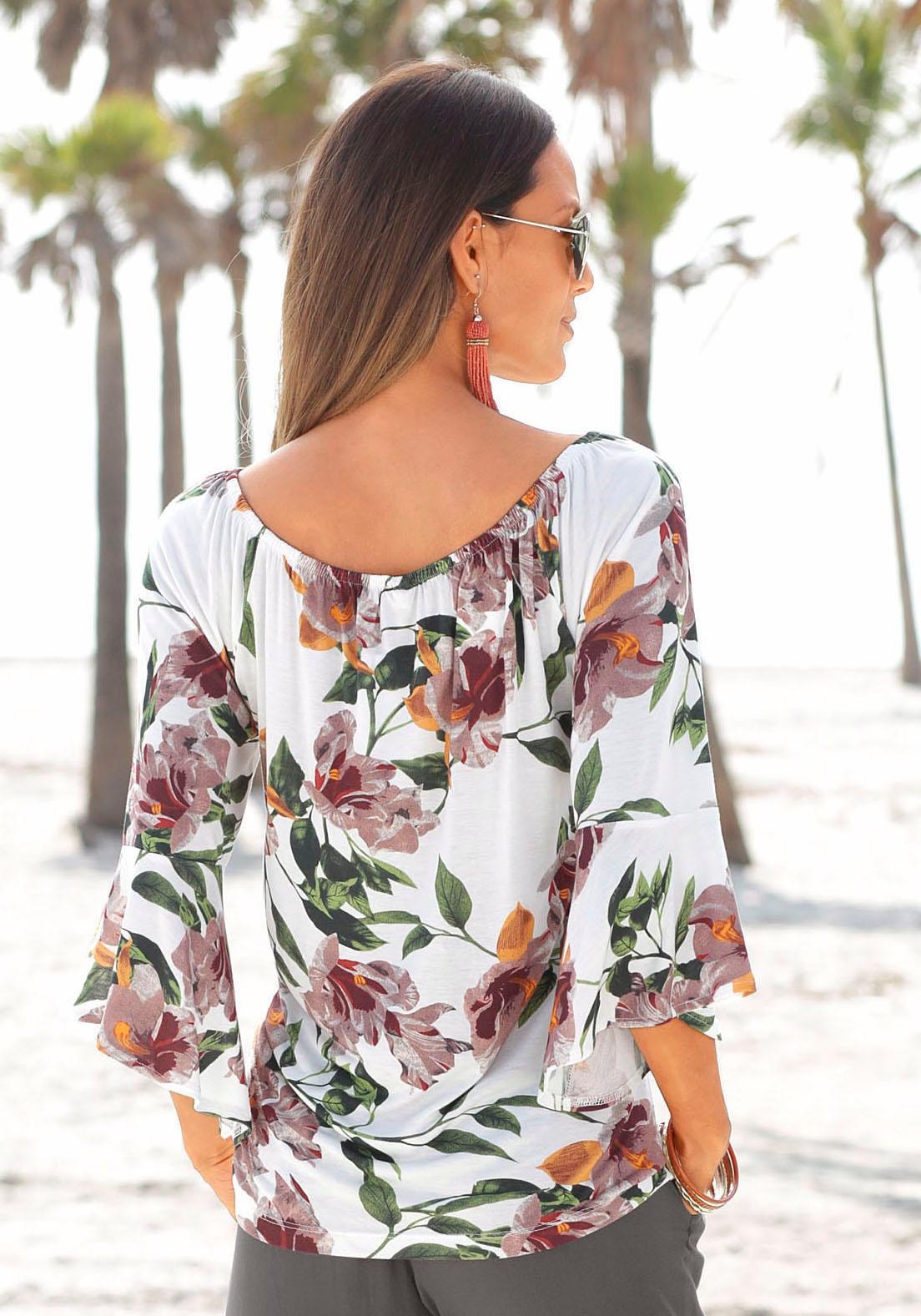 versandkostenfrei Print floralem LASCANA mit Strandshirt, bestellen ♕