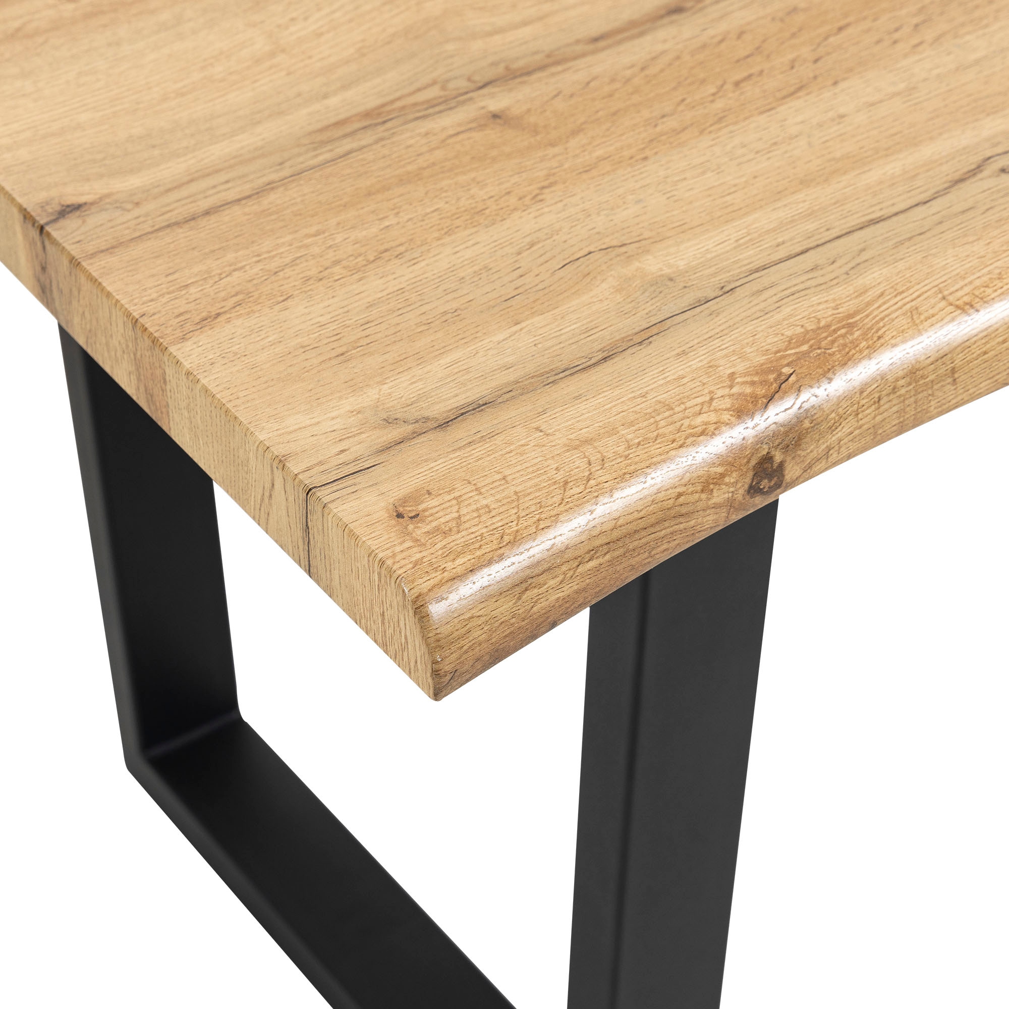 Duo Collection Table de salle à manger »Ausziehtisch« 1 cuis tlg. 1,80m - 2,20m, aspect bord d'arbre, structure massive en luge