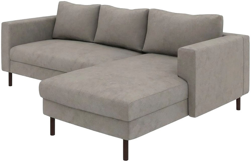 TRENDMANUFAKTUR Canapé d'angle »Amazing II, wahlw. mit Schlaffunktion & Bettkasten, Fuss schwarz« recamière montable des deux côtés, forme en L, en velours côtelé ou structuré, L: 232 cm