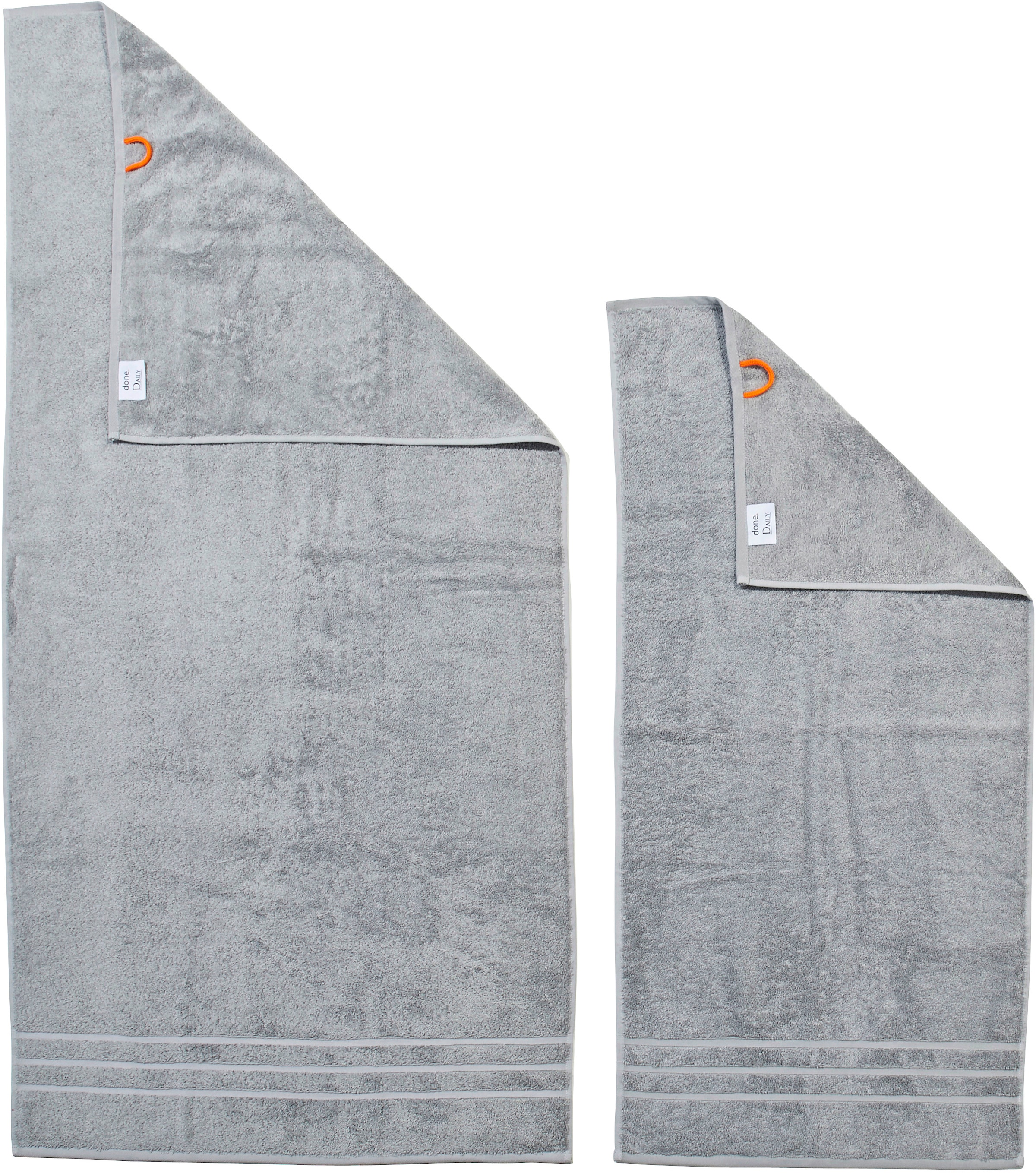 done.® Handtuch Set »Daily Uni«, (Set, 4 St., 2 Handtücher (50x100 cm)-2 Duschtücher (70x140 cm), saugfähiges Walkfrottier, in verschiedenen Set Varianten erhältlich