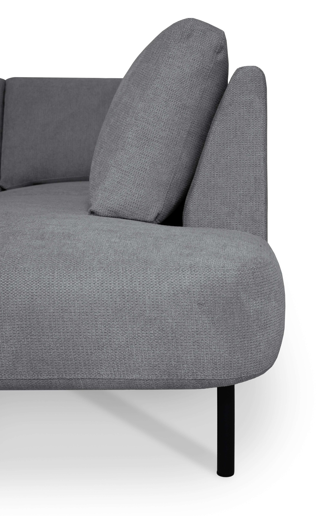 Places of Style Wohnlandschaft »Cesola«, in weichem Chenille-Stoff, Breite 327 cm, mit schwarzen Metallfüssen
