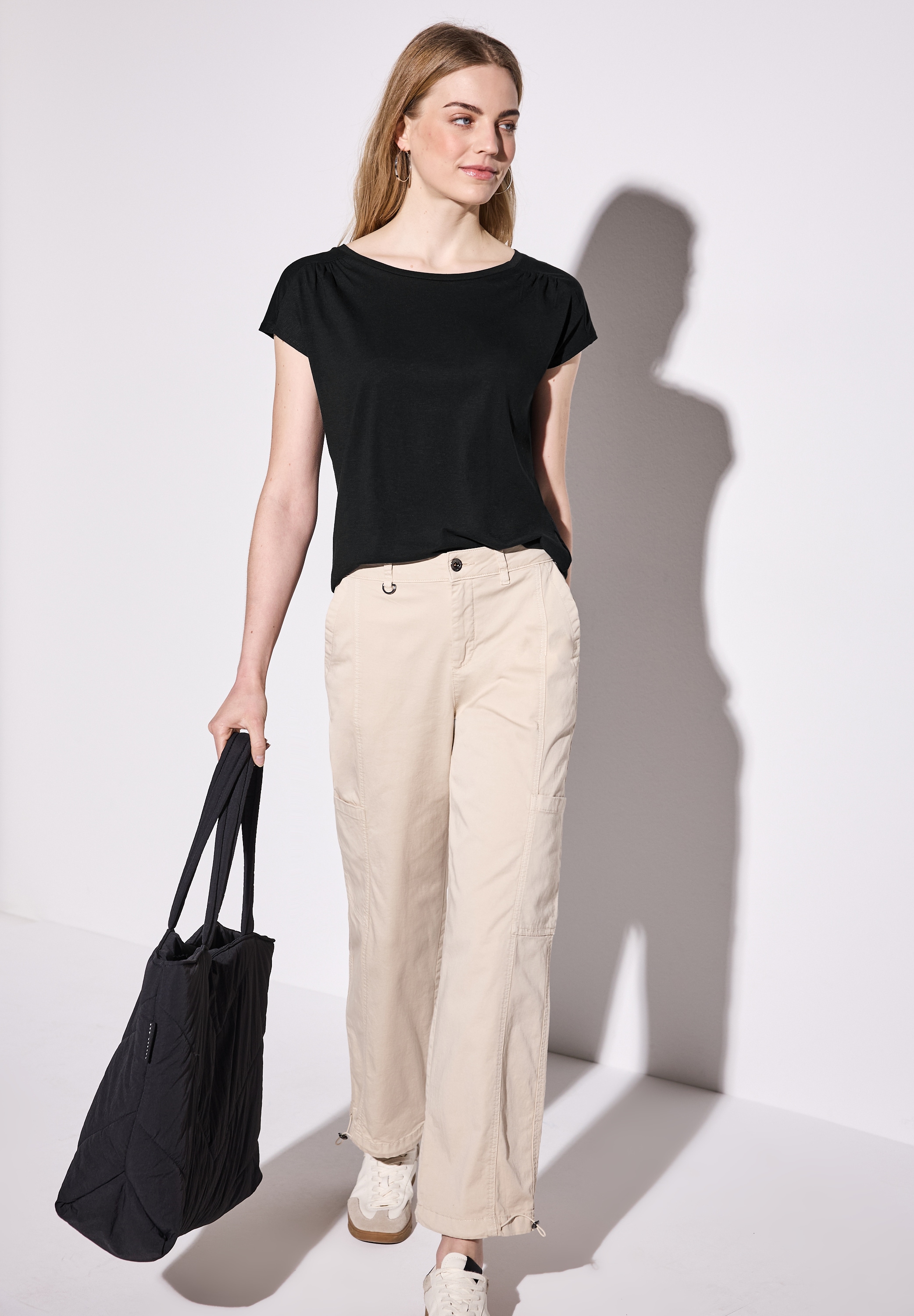 STREET ONE Shirttop, mit Raffung an der Schulter