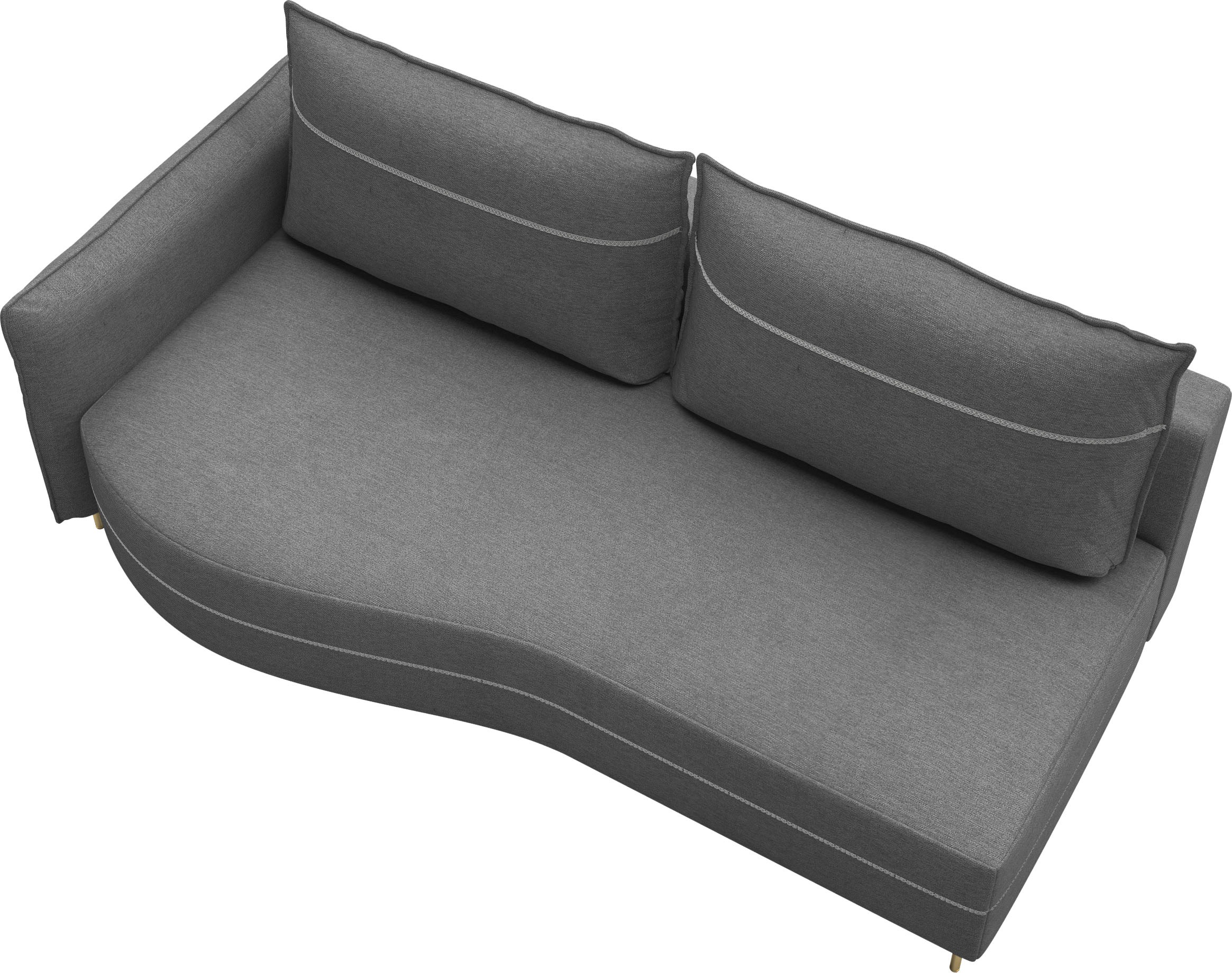 exxpo - sofa fashion Canapé de salon »Ortis mit toller Kontrastnaht, Solitärmöbel, bequem, schmale Armlehne« Schlafsofa mit Bettfunktion und Bettkasten, komfortabler Federkern