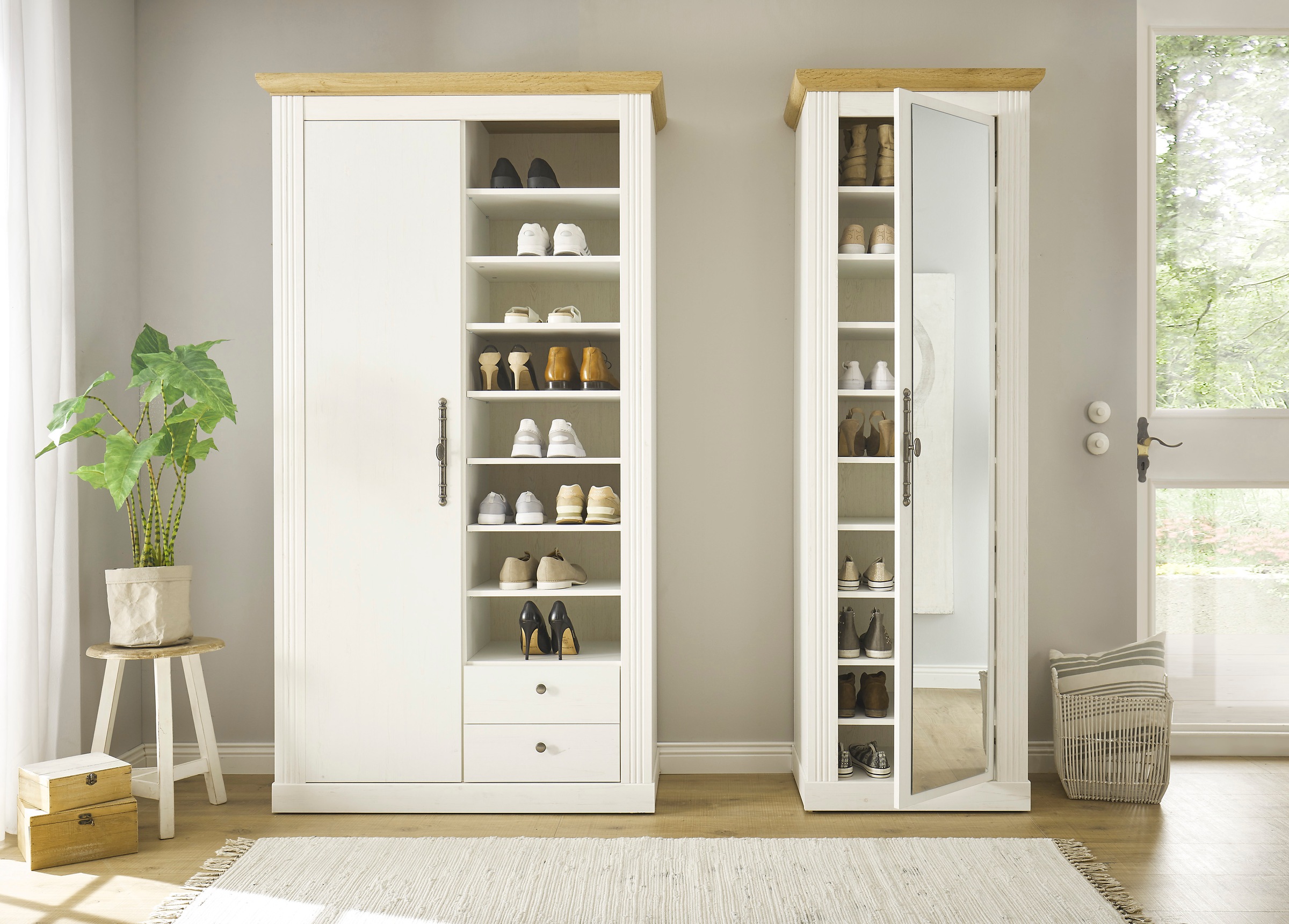 Home affaire Garderobenschrank »WESTMINSTER TOPSELLER!«, (Breite ca. 108 cm), im romantischen Landhausstil