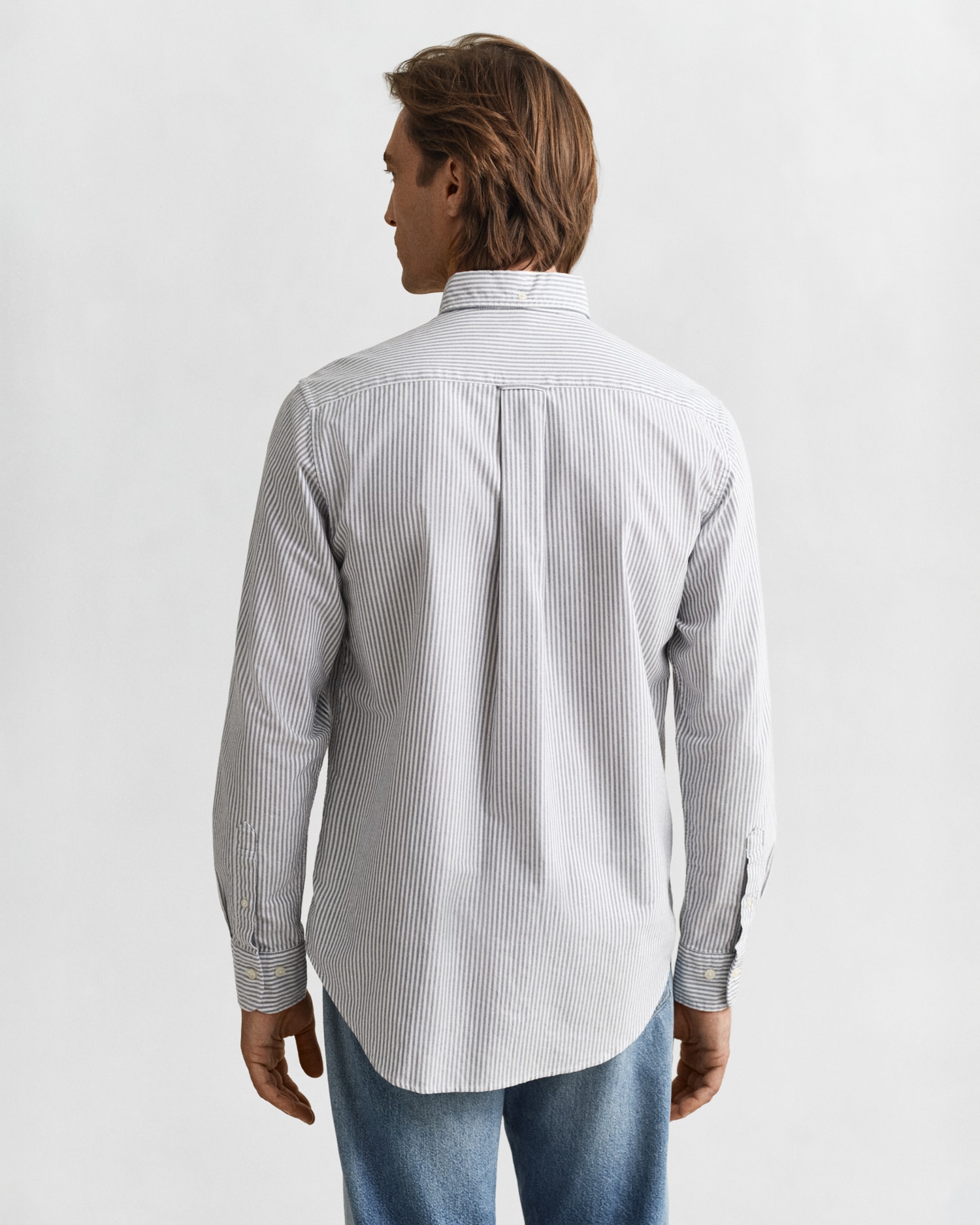 Gant Chemise à manches longues »Regular Fit Oxford Hemd strukturiert langlebig dicker gestreift« mit dezenter Logostickerei