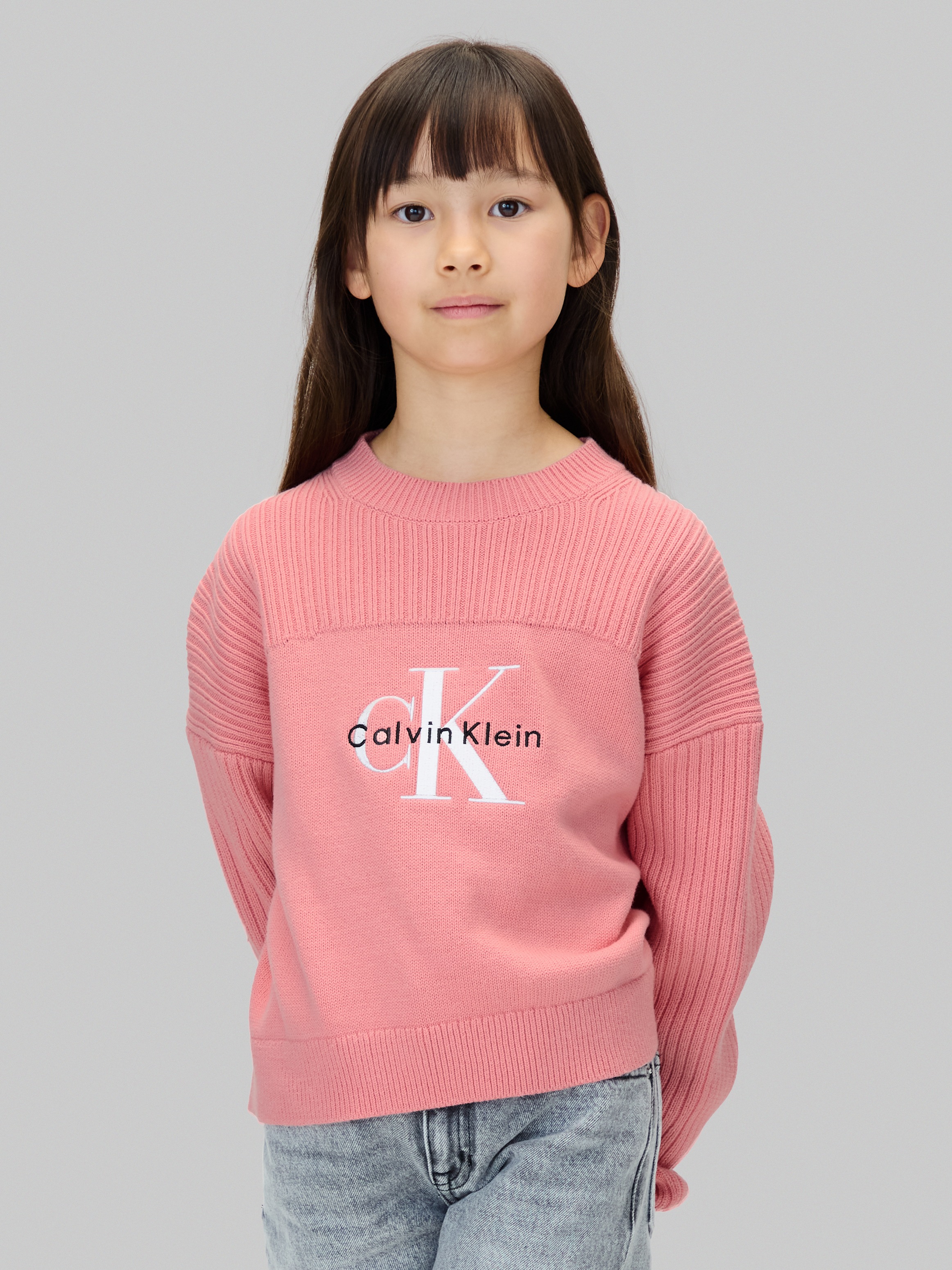 Image of Calvin Klein Jeans Strickpullover "MONOLOGO CN SWEATER" für Kinder bis 16 Jahre, Logo-Stickerei
