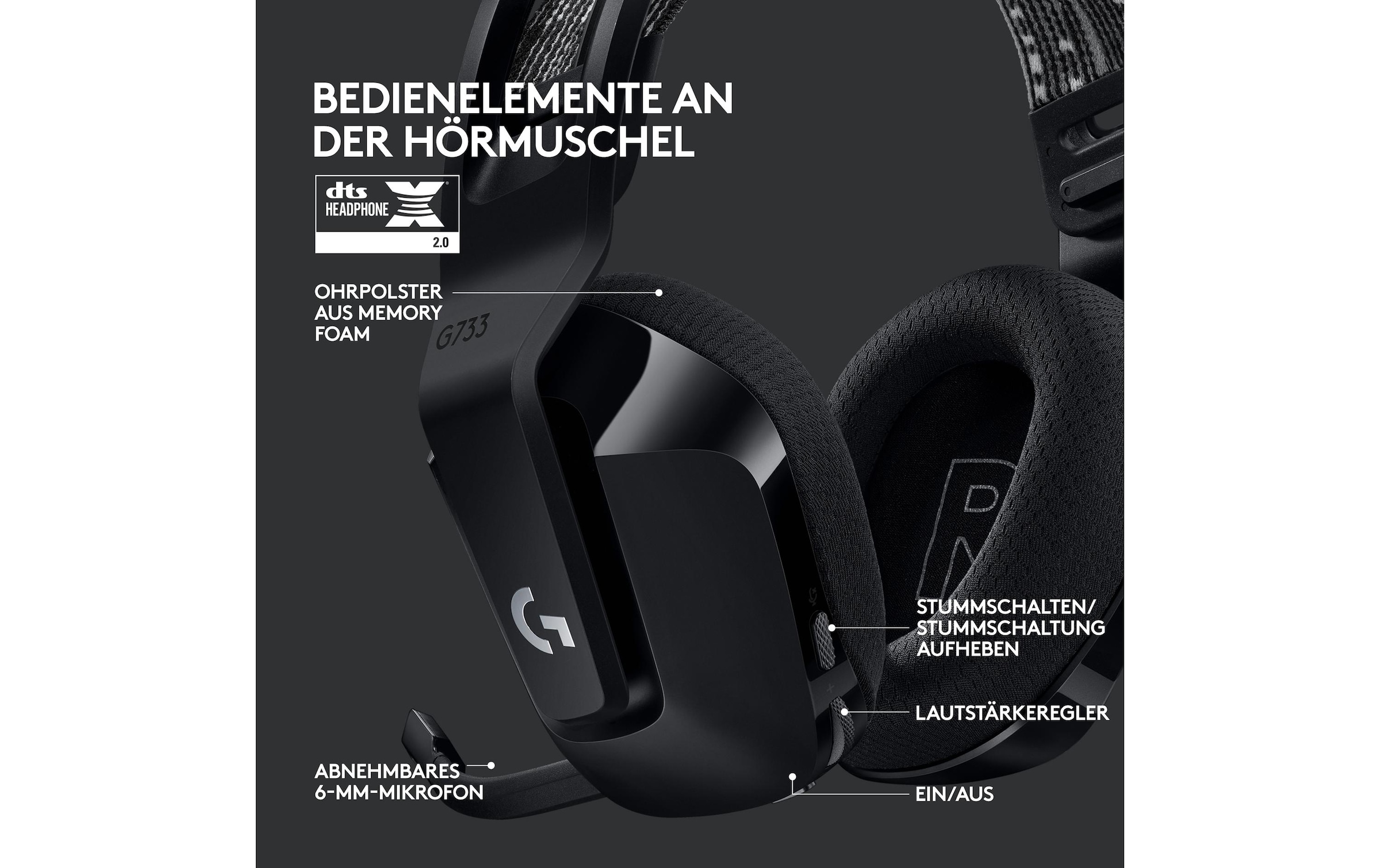 Logitech Gaming-Headset »G733 Lightspeed Schwarz«